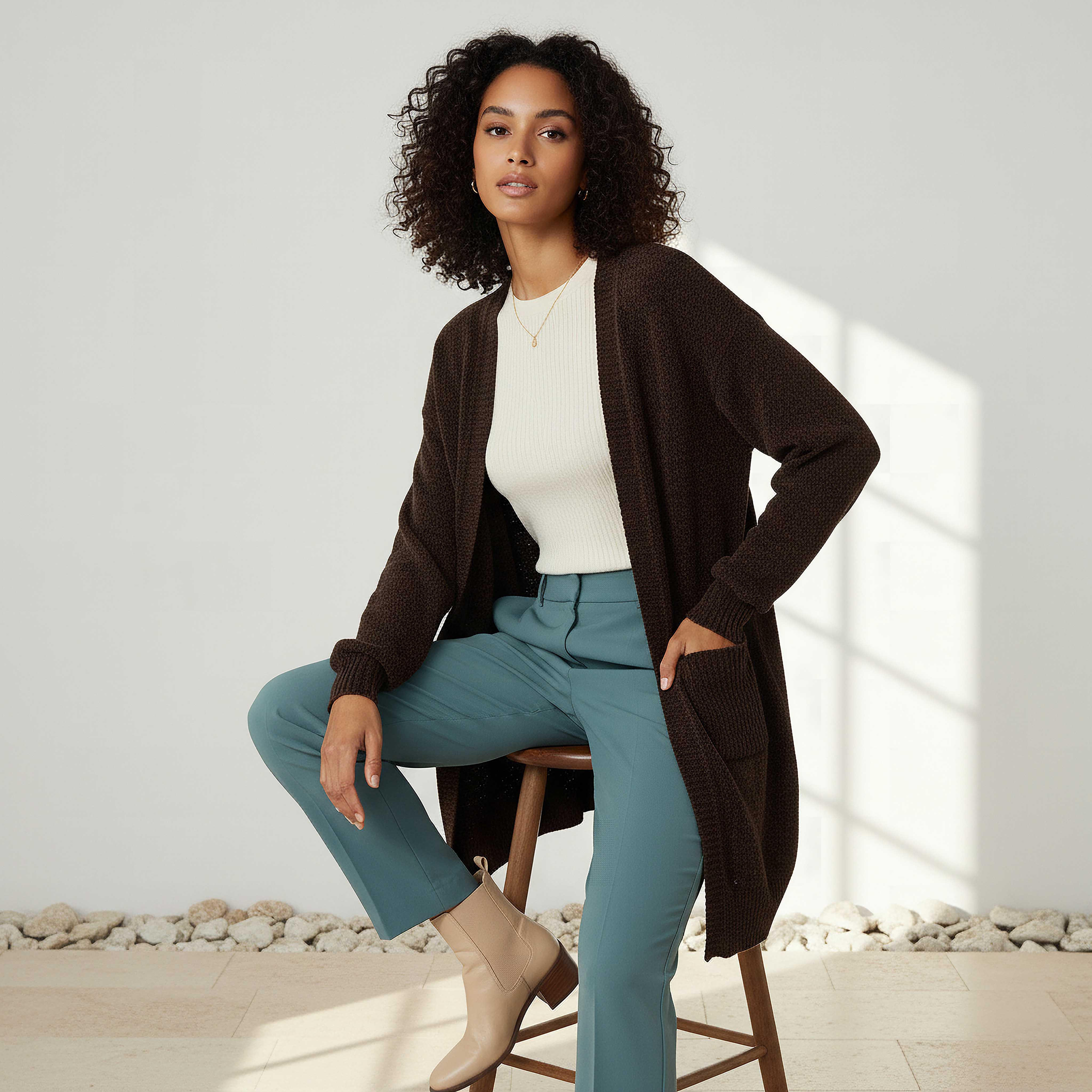 2Xtremz Longline Open Front Chenille Cardigan-women-winterwear-cardigansandjumpers-cardigans-image-5