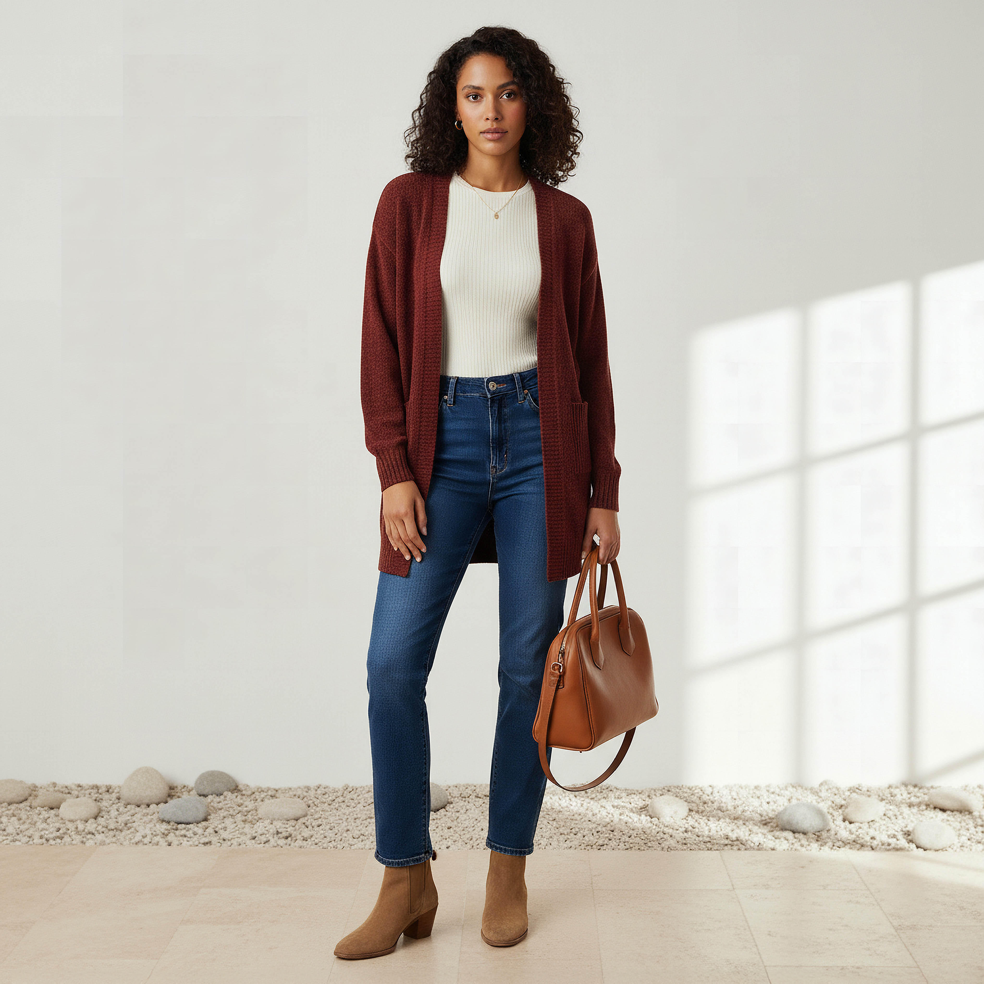 كارديجان شنيل طويل بمقدمة مفتوحة من تو إكستريمز-women-winterwear-cardigansandjumpers-cardigans-image-4