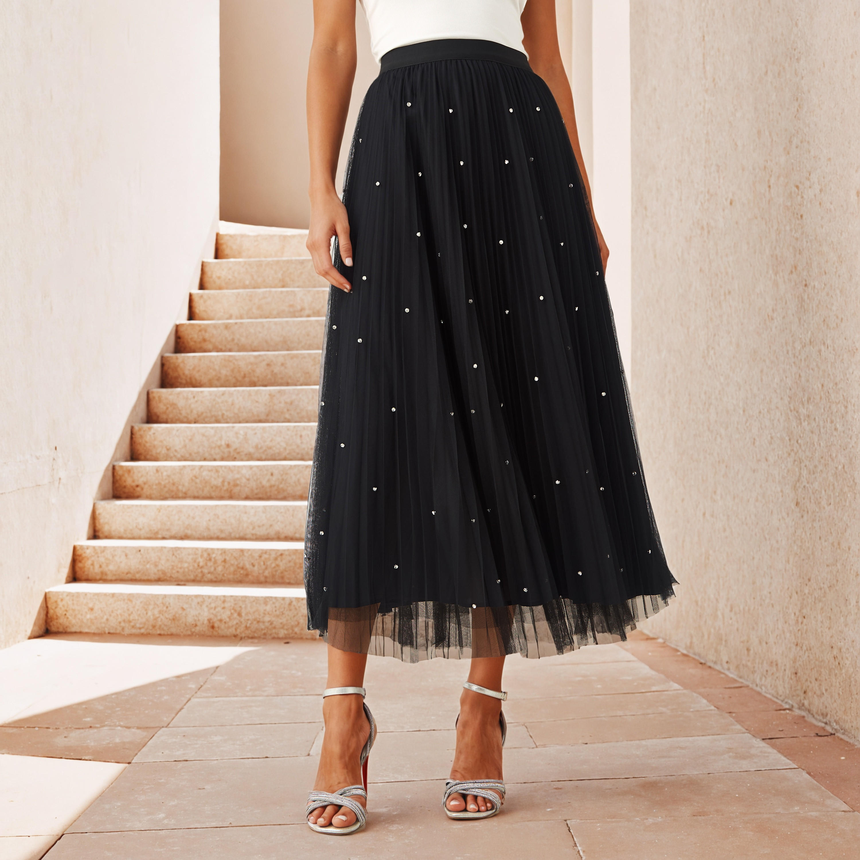 2Xtremz Embellished Mesh Midi Skirt-women-clothing-bottoms-skirts-image-1
