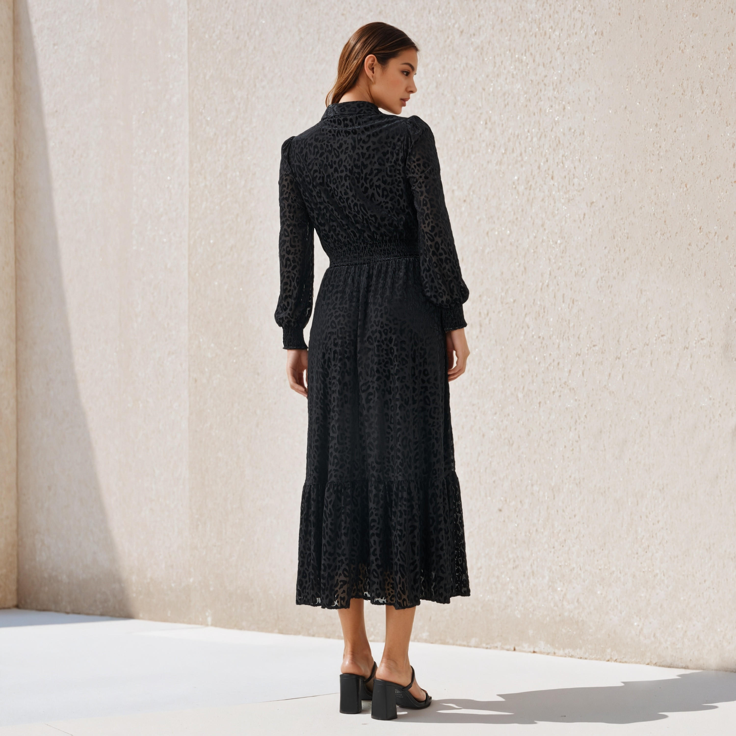 2Xtremz Midi Length Shirt Dress with Smocked Detail-women-clothing-dresses-image-3