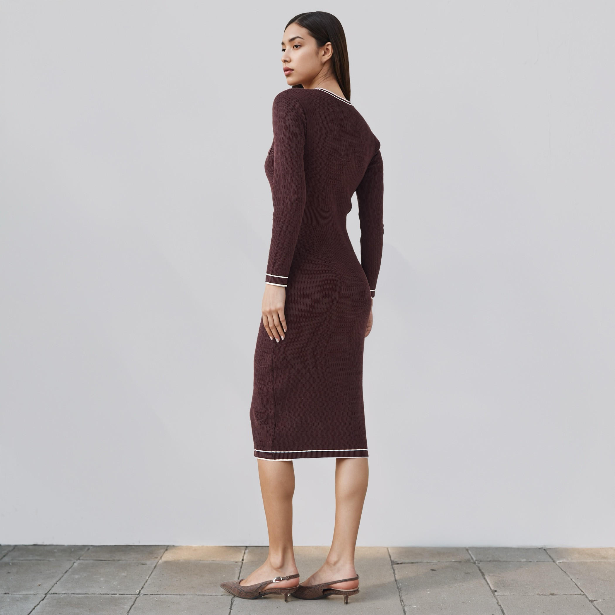 2Xtremz Textured Bodycon Knit Dress with Pocket Detail-women-clothing-dresses-image-3