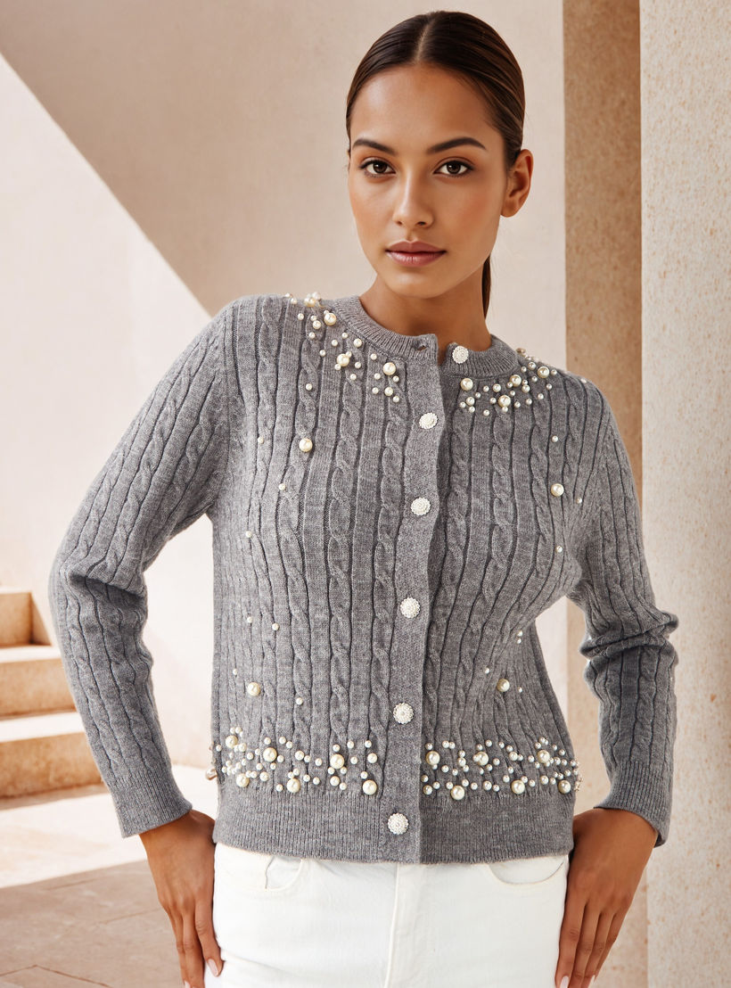 كارديجان مزين من تو إكستريمز-women-winterwear-cardigansandjumpers-cardigans-image-1