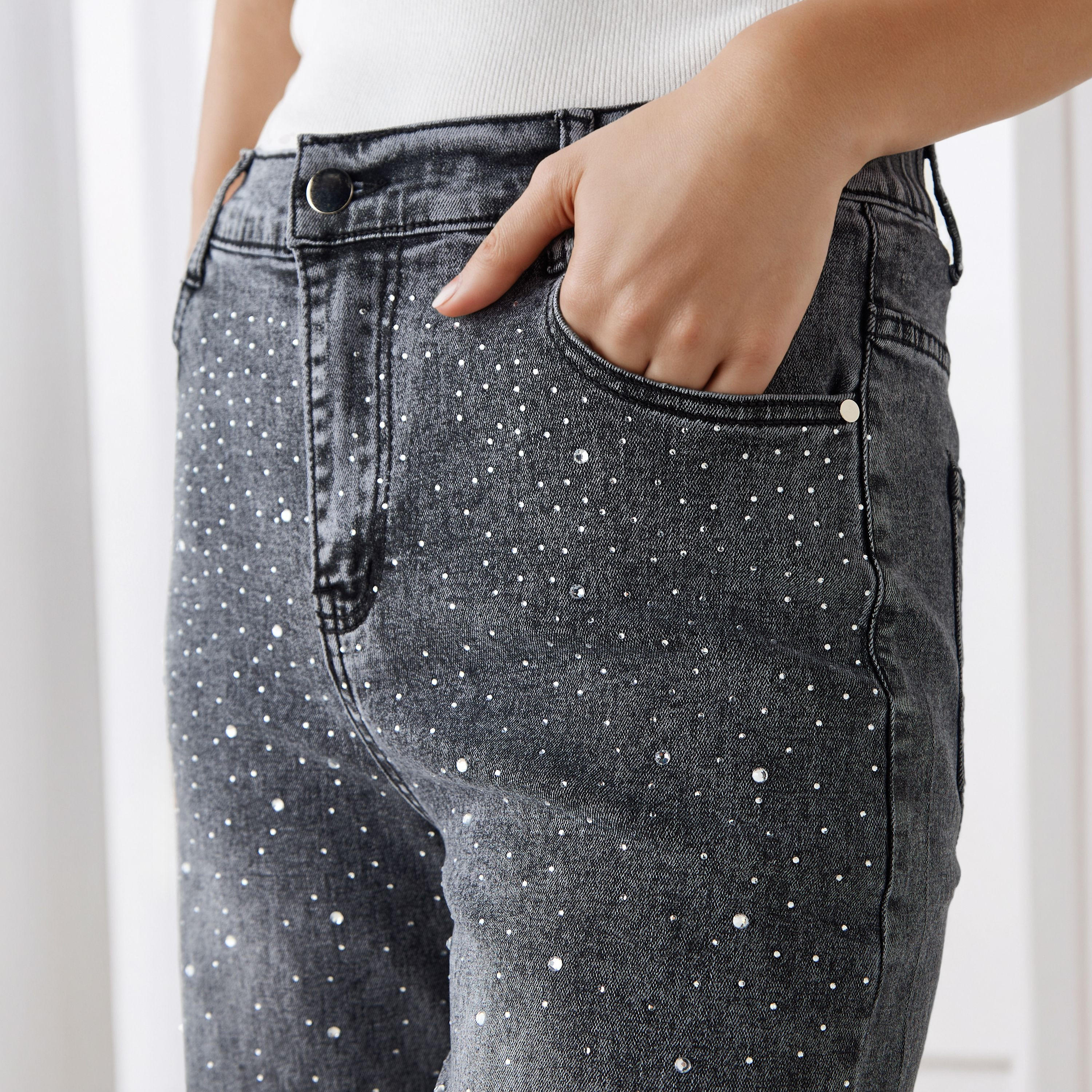 بنطلون جينز مزين بجيوب وقصة عادية من 2Xtremz-women-clothing-bottoms-jeans-image-4