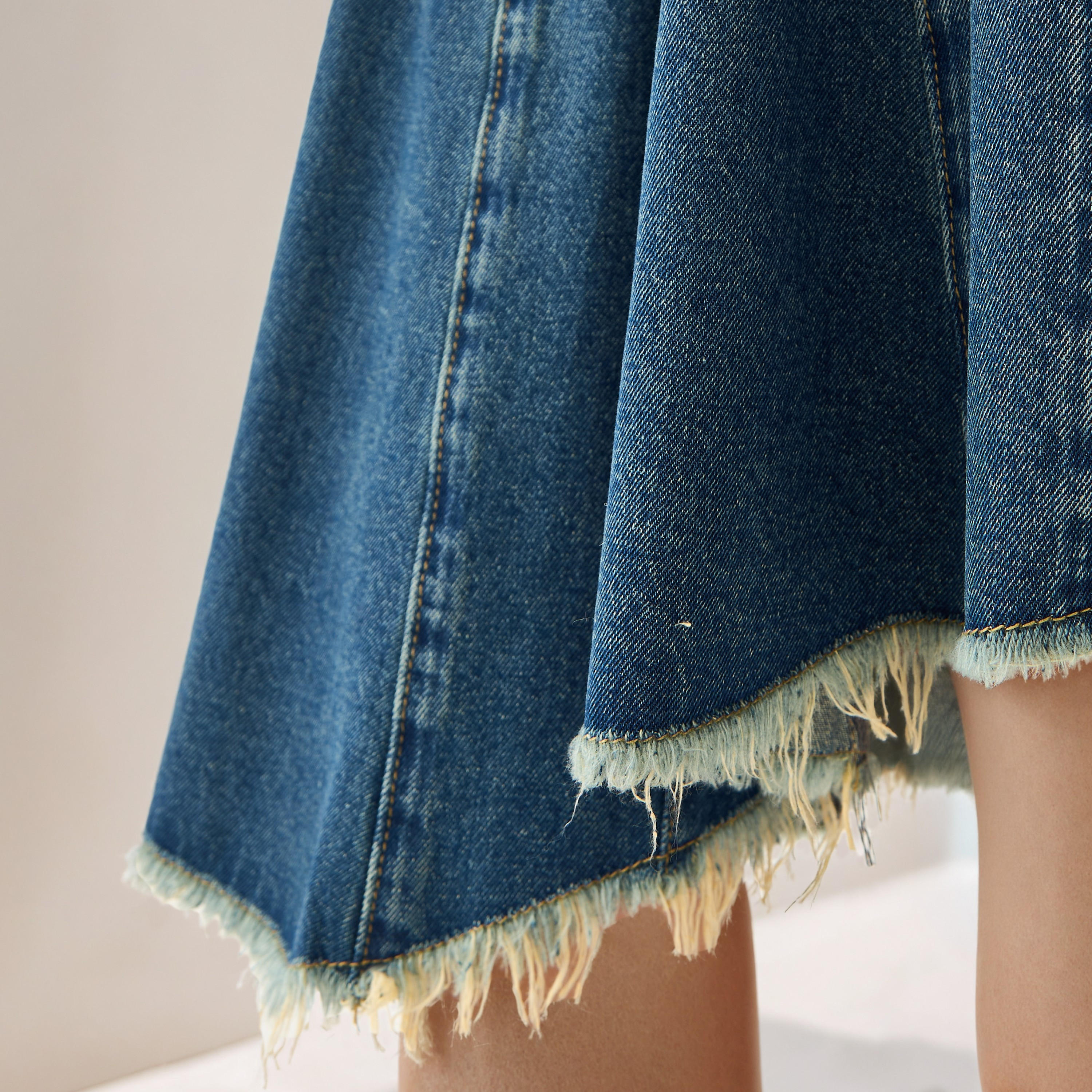 تنورة دينم بحافة غير متماثلة من تو إكستريمز-women-clothing-bottoms-skirts-image-4