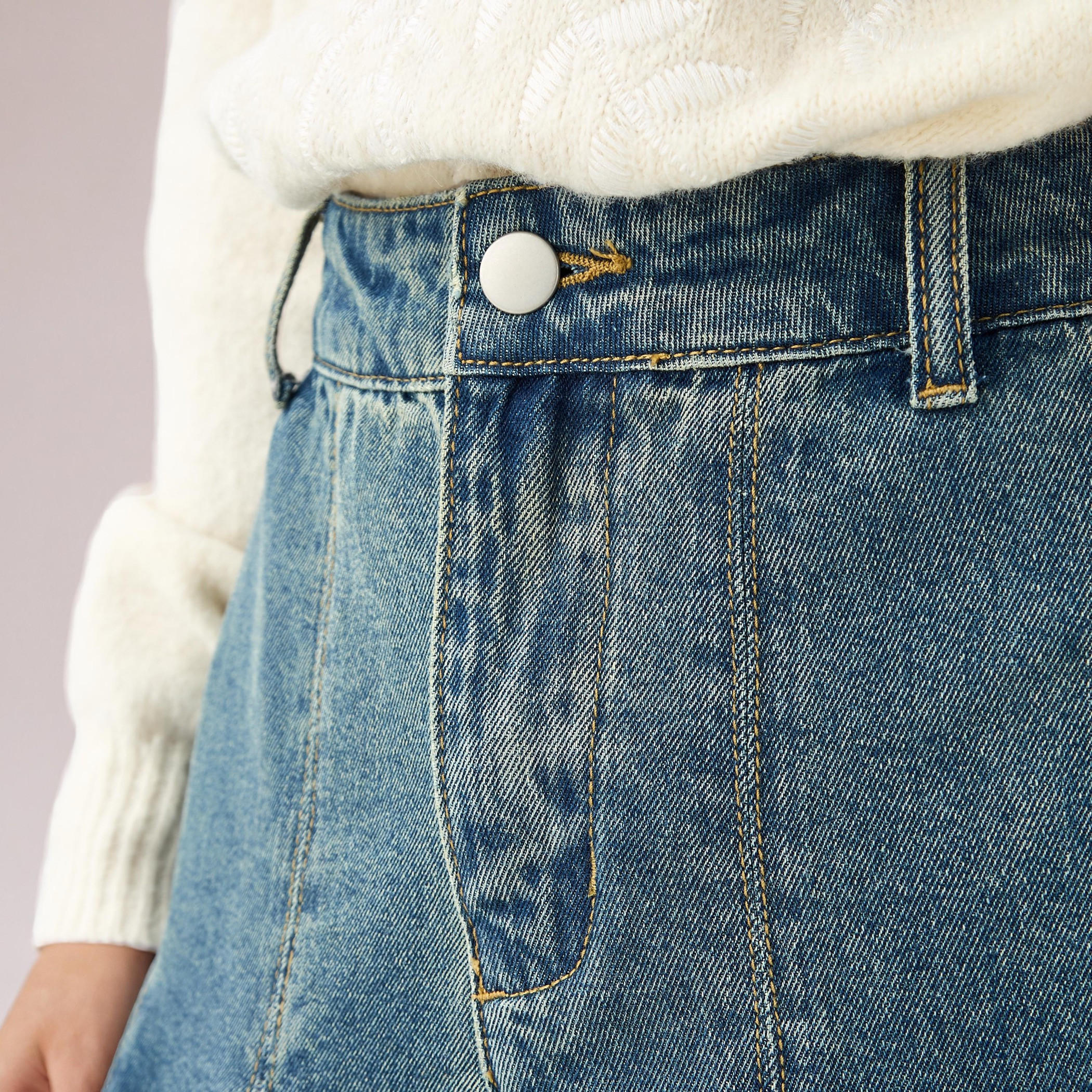 تنورة دينم بحافة غير متماثلة من تو إكستريمز-women-clothing-bottoms-skirts-image-5