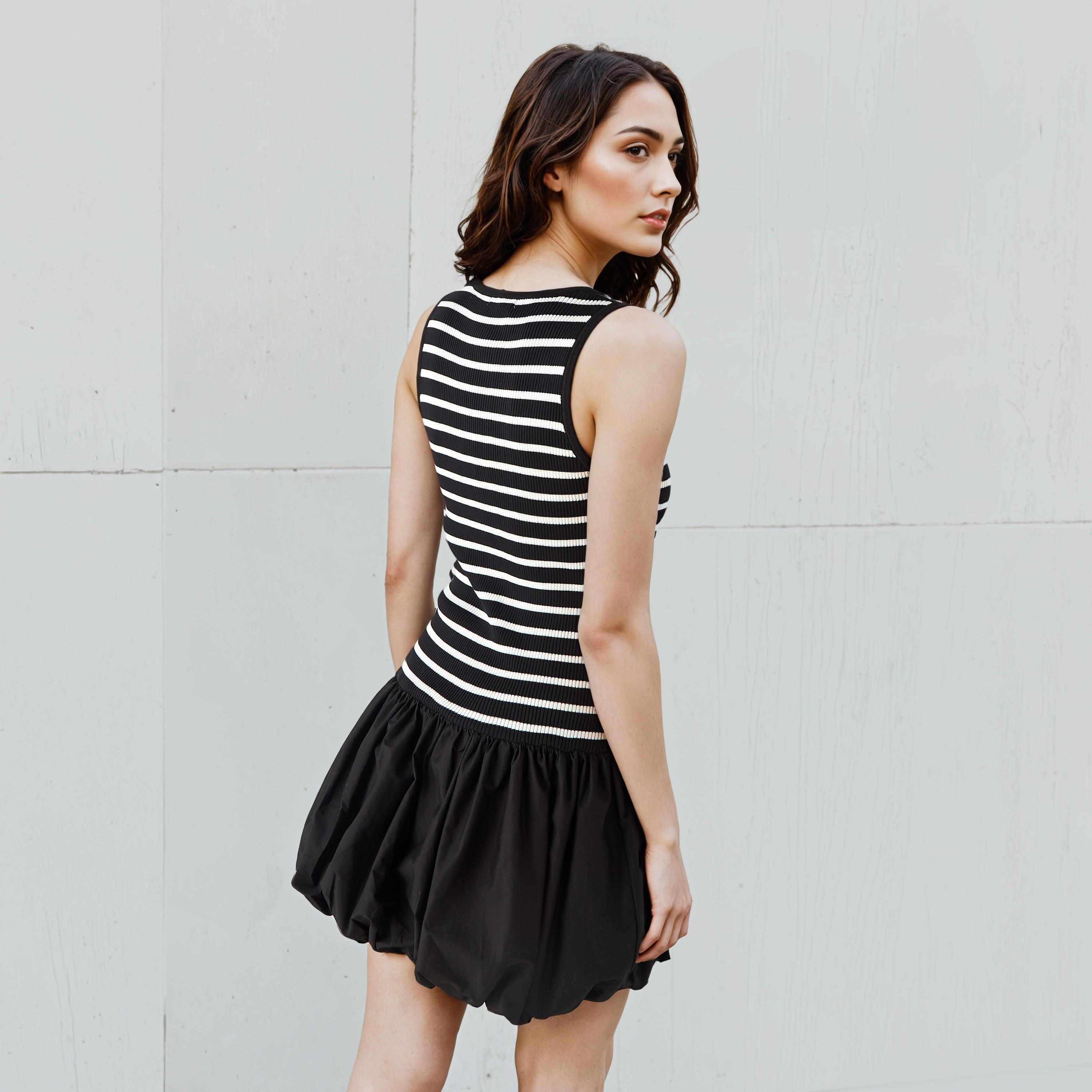 فستان بالون مخطط ودون أكمام من تو إكستريمز-women-clothing-dresses-image-3