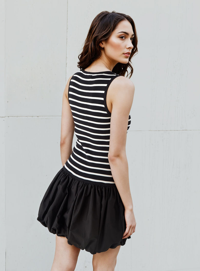 فستان بالون مخطط ودون أكمام من تو إكستريمز-women-clothing-dresses-image-3