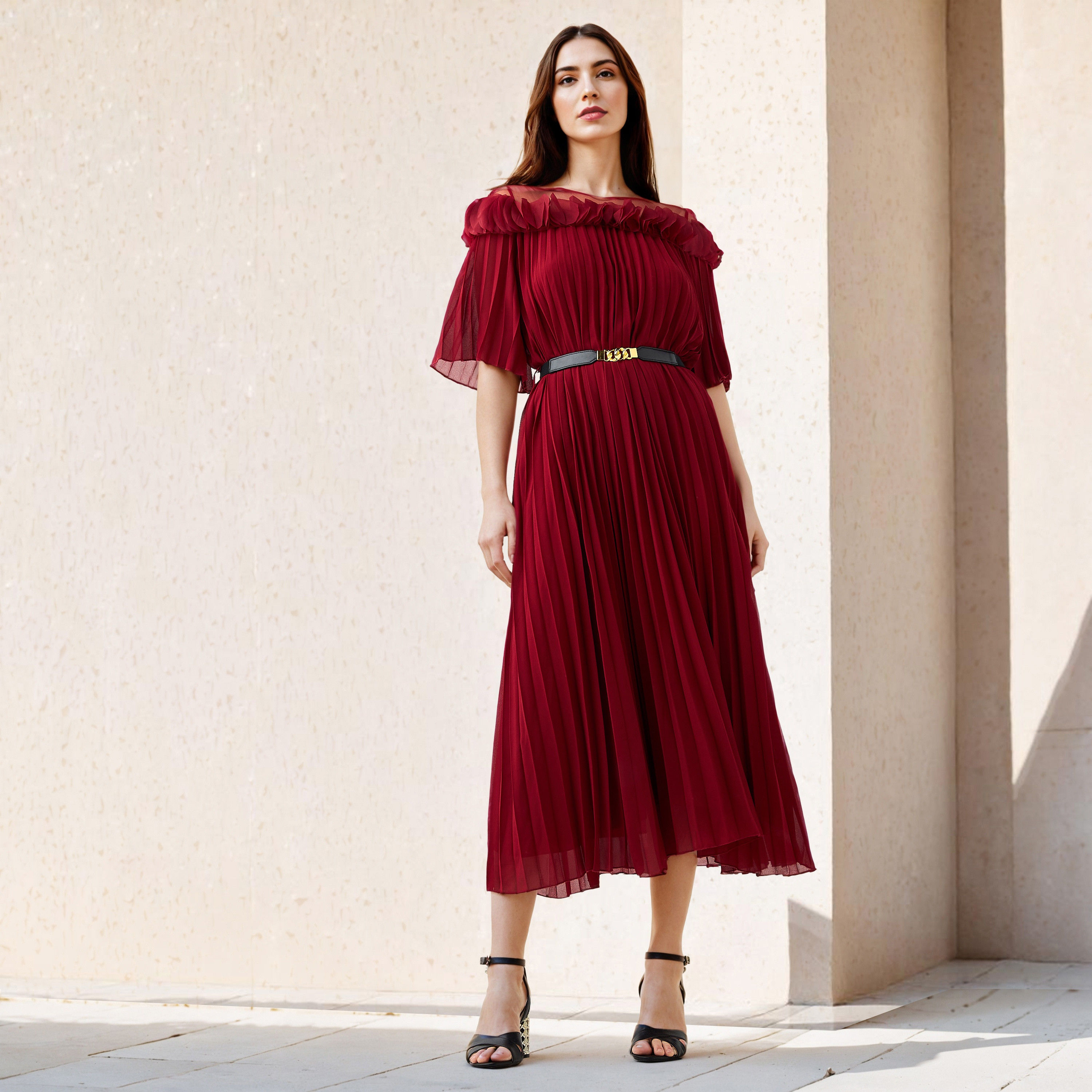 2Xtremz Pleated Belted Dress-women-clothing-dresses-image-1