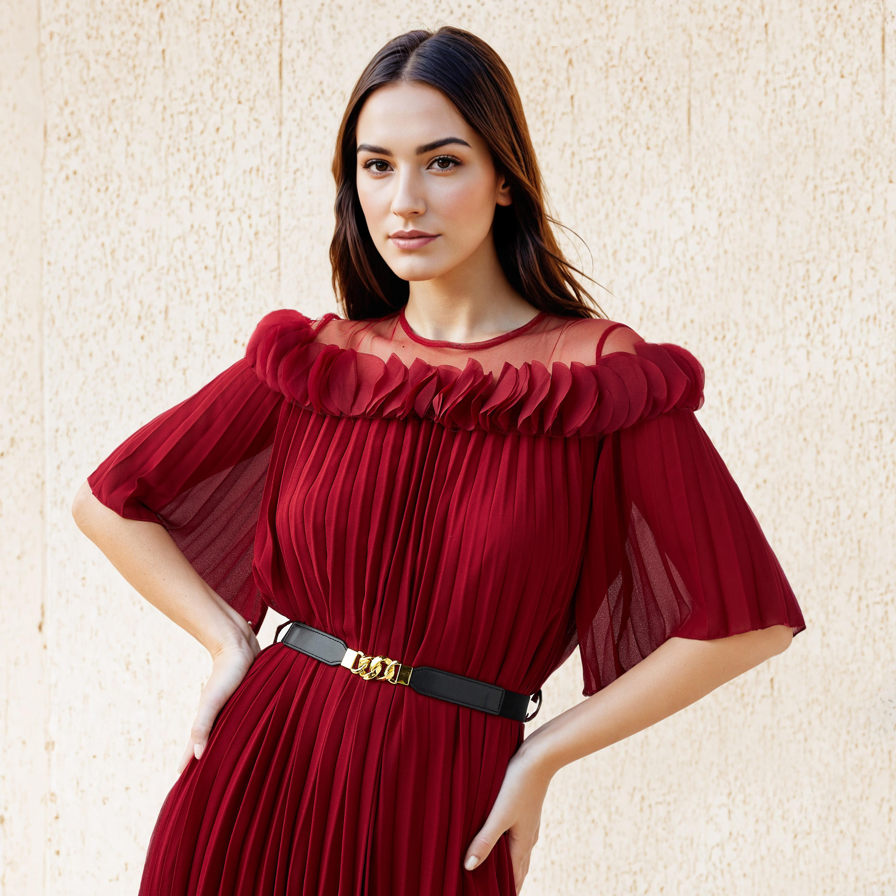 فستان بثنايا وحزام من تو إكستريمز-women-clothing-dresses-image-6