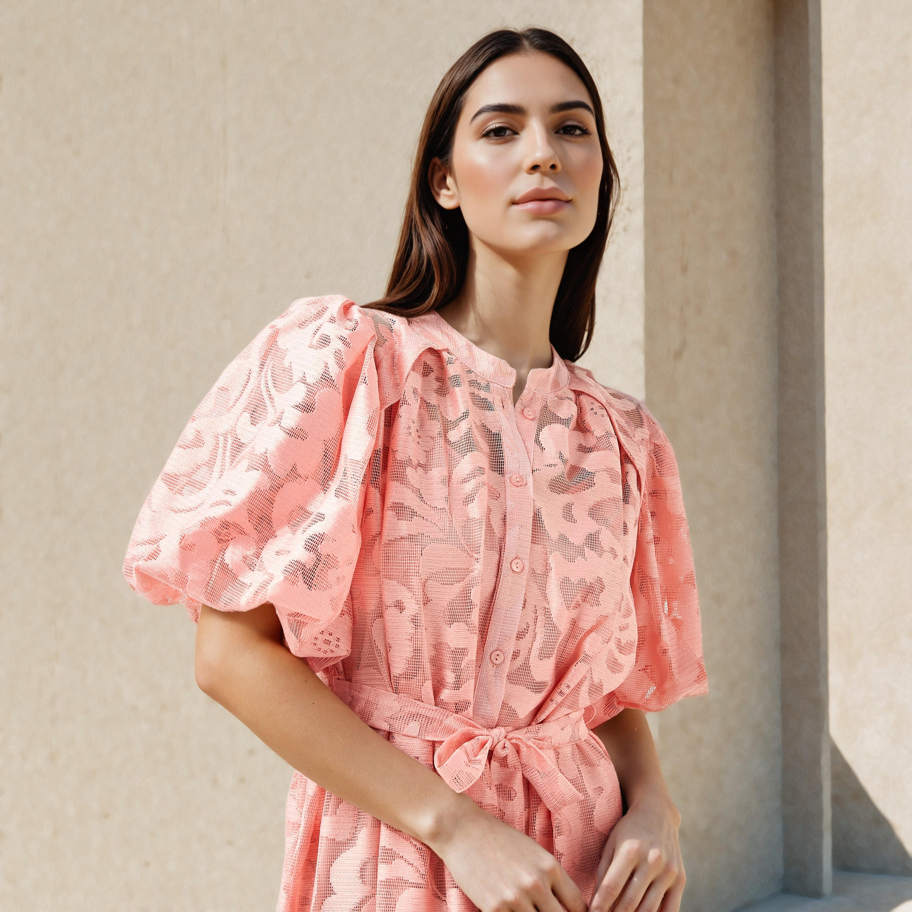 2Xtremz Lace Shirt Dress with Tie-Up Belt-women-clothing-dresses-image-4