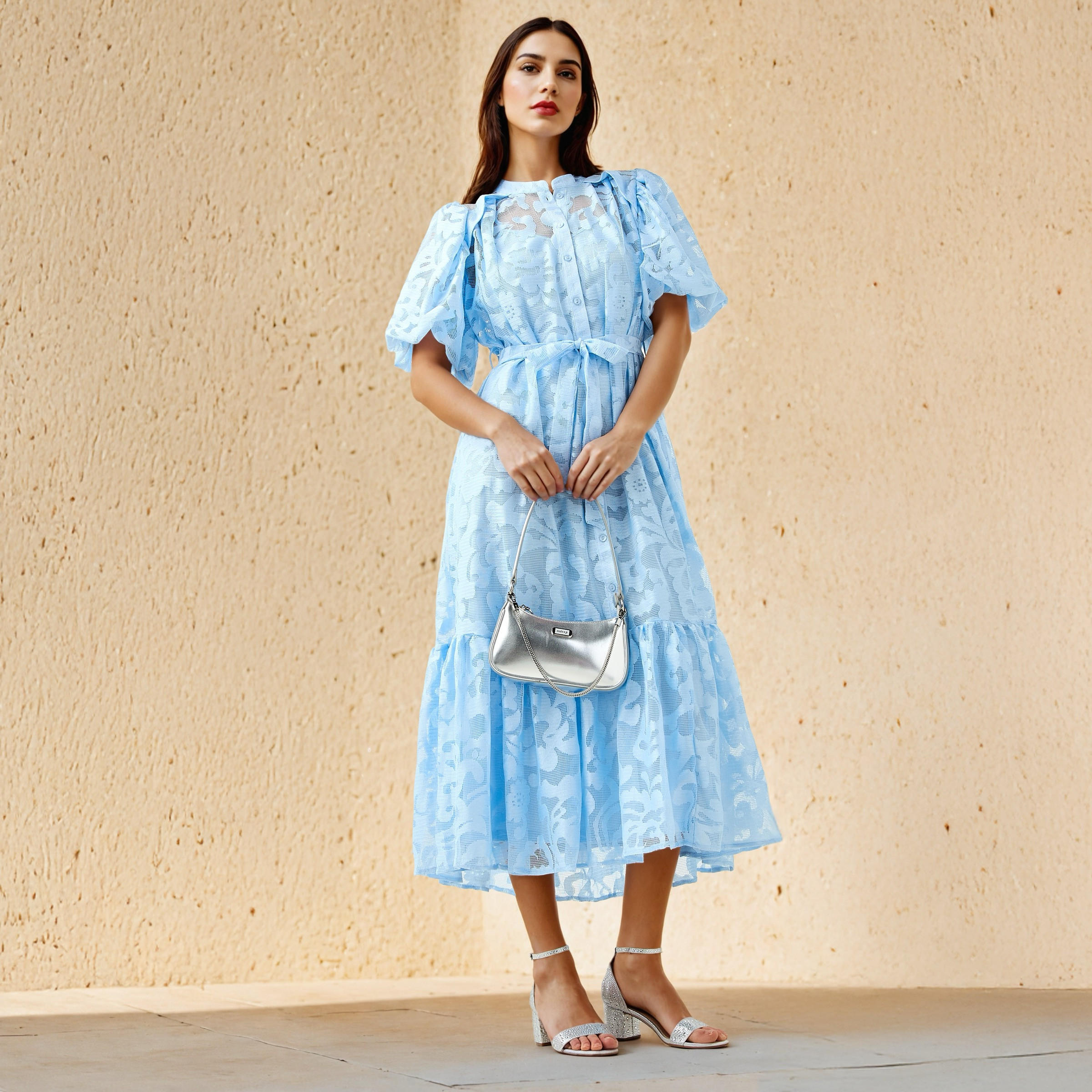 فستان قميص دانتيل بحزام رباط من تو إكستريمز-women-clothing-dresses-image-2