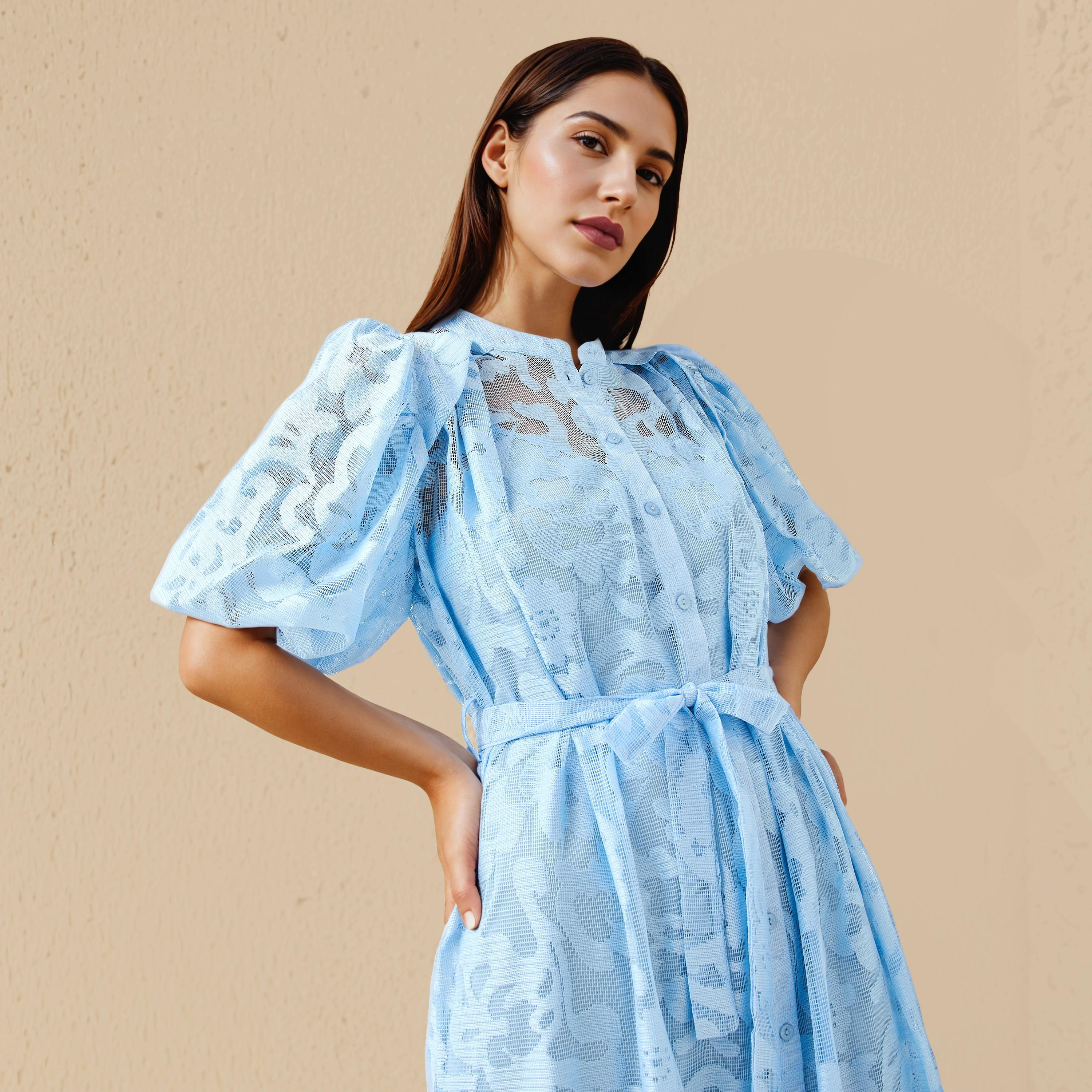 فستان قميص دانتيل بحزام رباط من تو إكستريمز-women-clothing-dresses-image-5