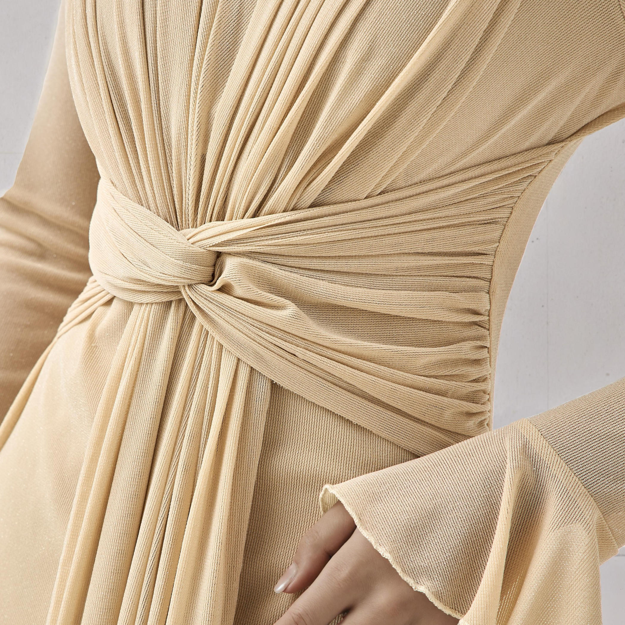 Lurex Accent 2Xtremz Maxi Nylon Blend Dress with Bell Sleeves-women-clothing-dresses-image-6