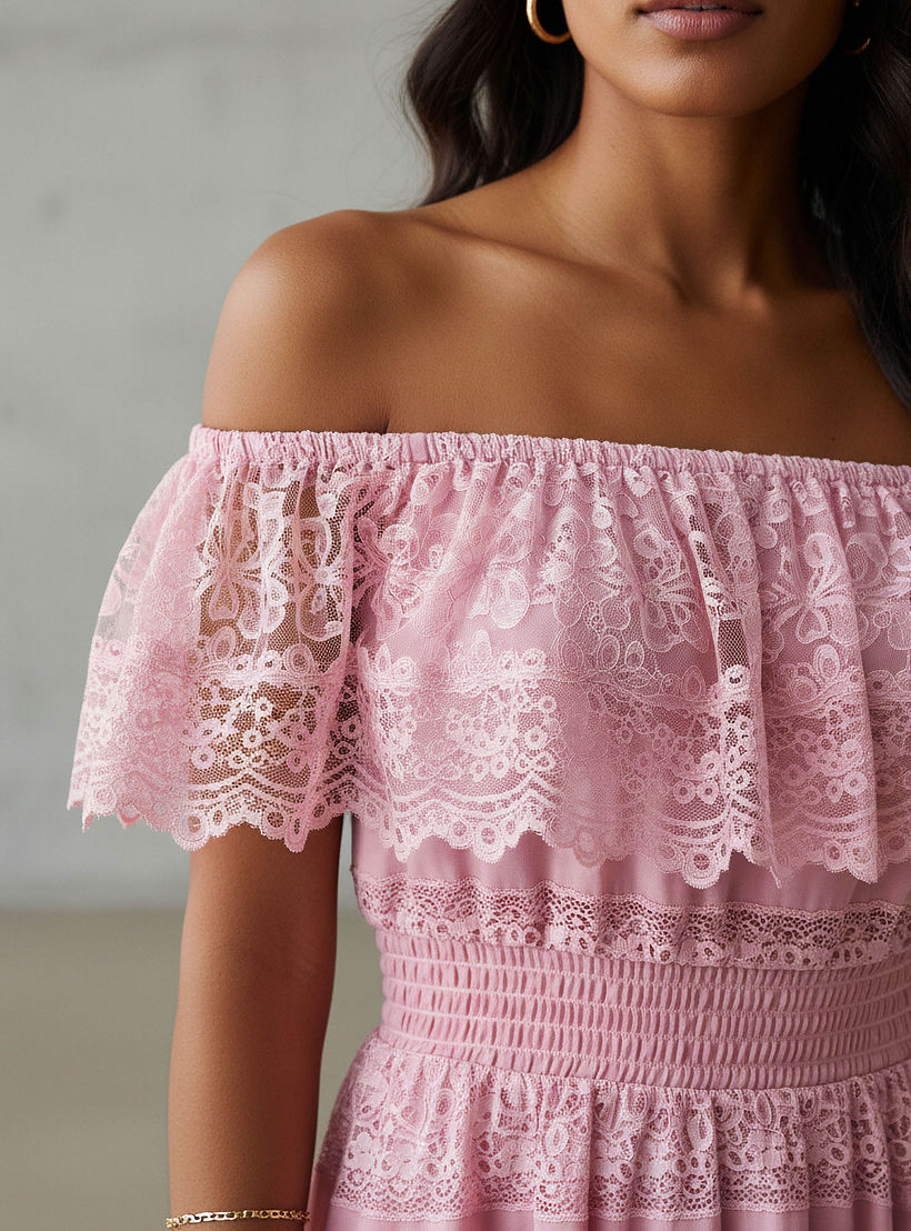 2Xtremz Lace Off Shoulder Dress with Ruffle Polyester-women-clothing-dresses-image-4