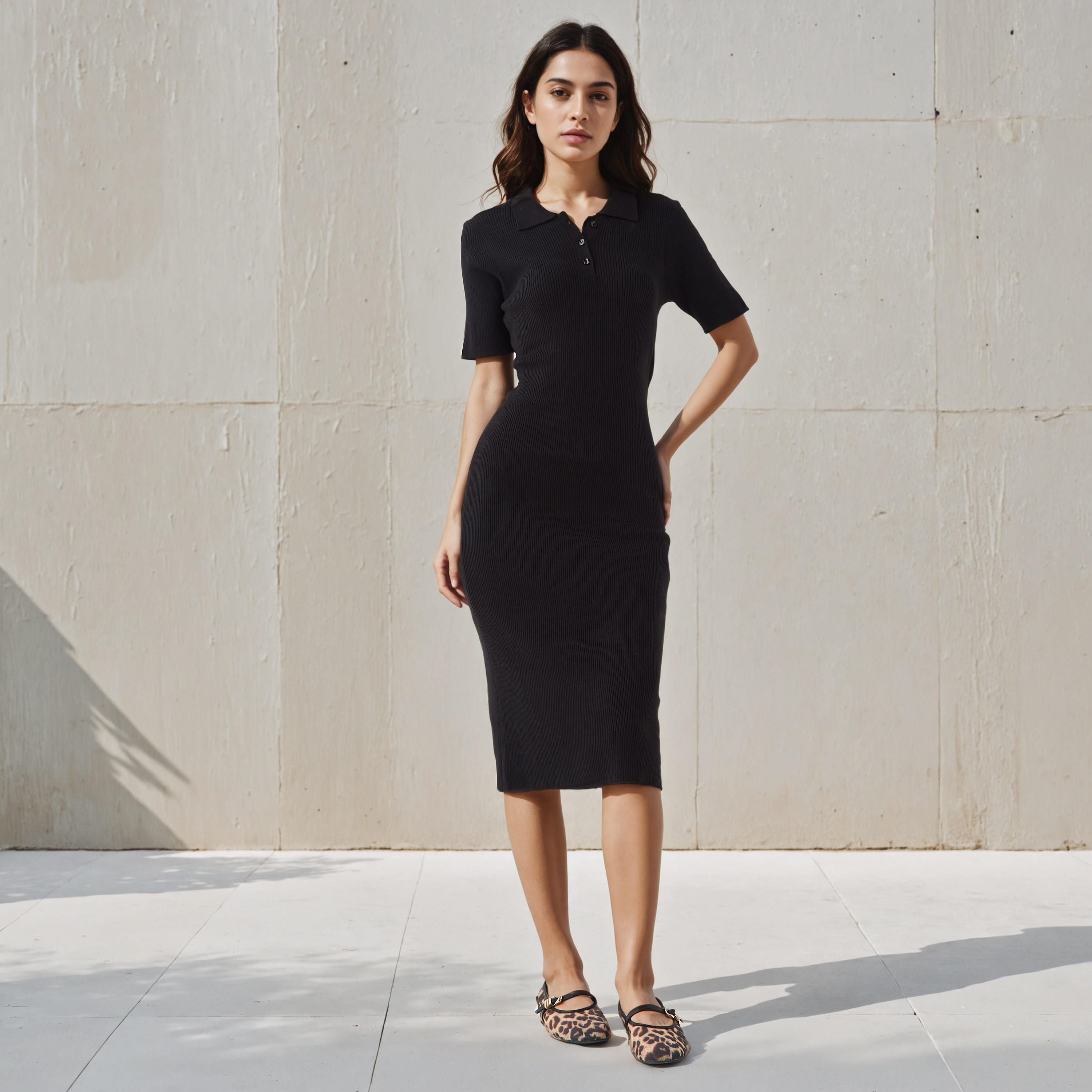 2Xtremz Bodycon Midi Dress with Button Placket-women-clothing-dresses-image-2