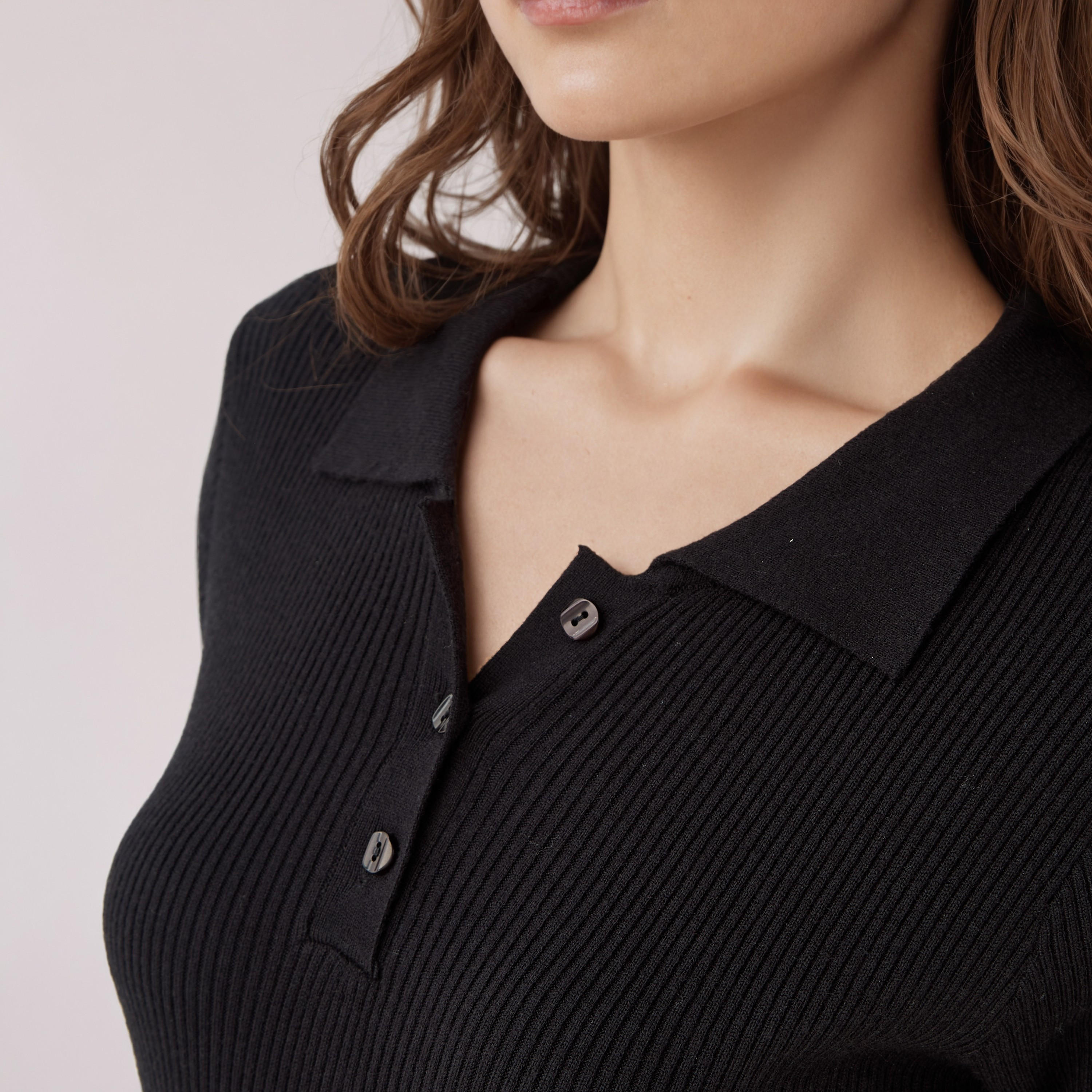 2Xtremz Bodycon Midi Dress with Button Placket-women-clothing-dresses-image-5