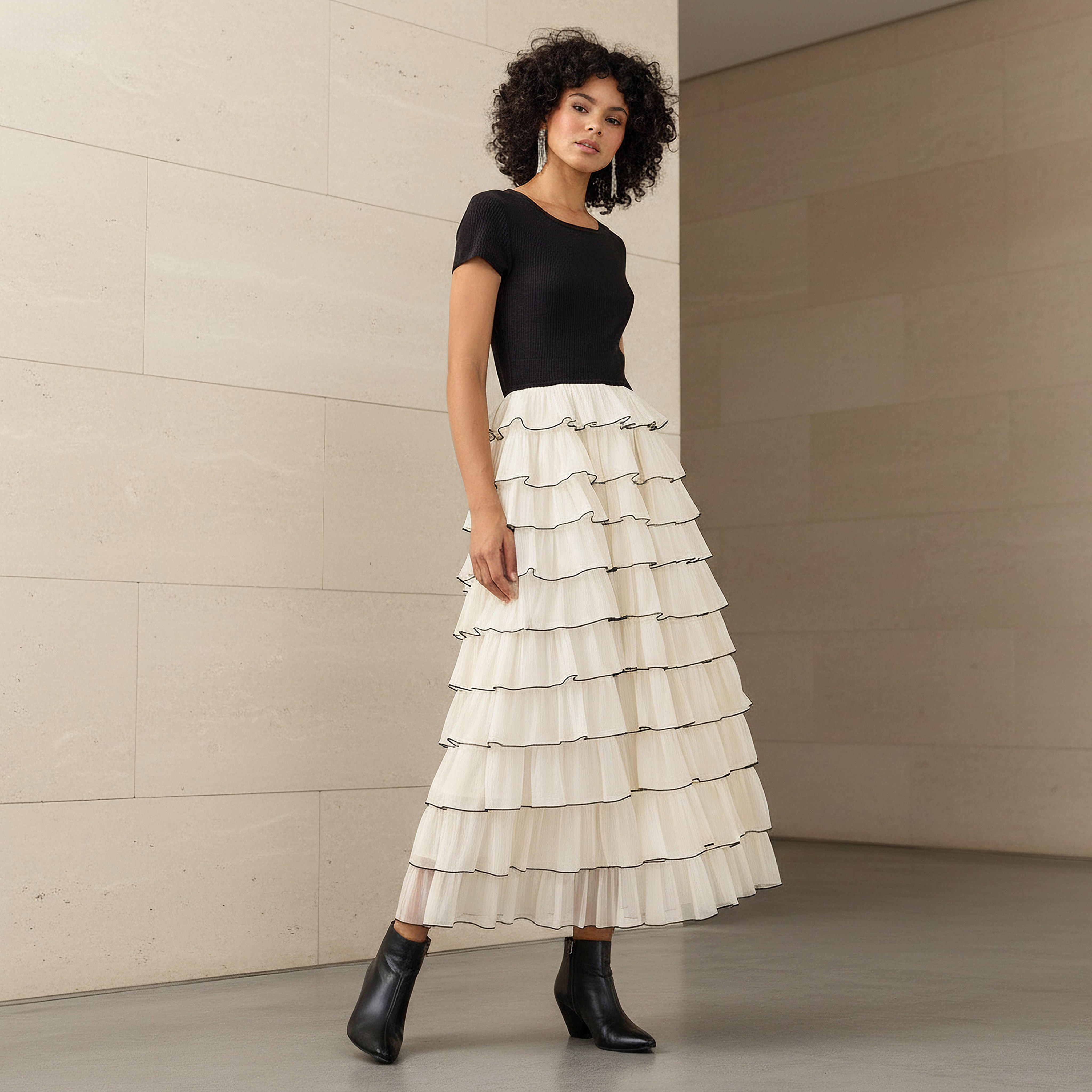 2Xtremz Ribbed Detail Women Dress with Ruffles-women-clothing-dresses-image-1