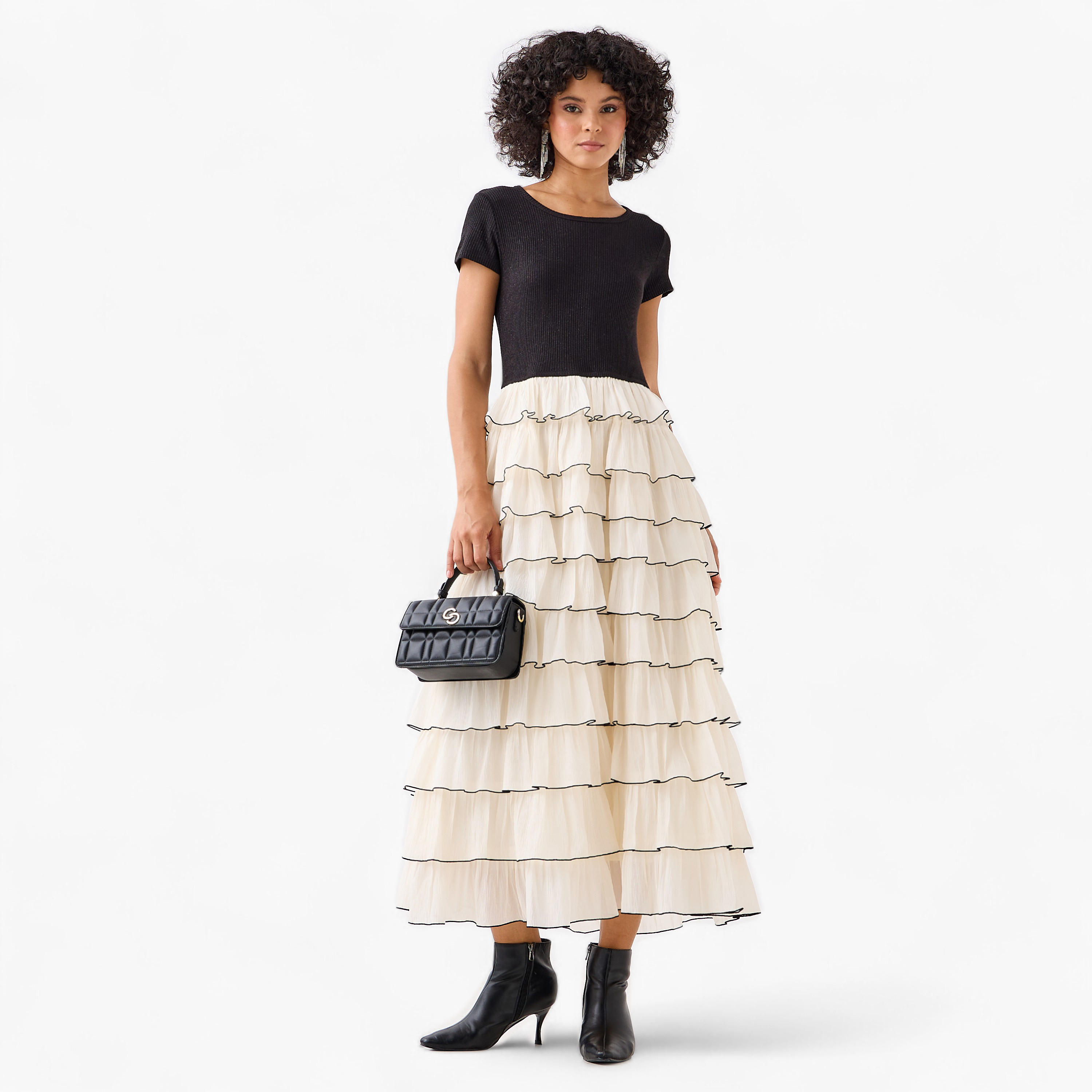 2Xtremz Ribbed Detail Women Dress with Ruffles-women-clothing-dresses-image-2