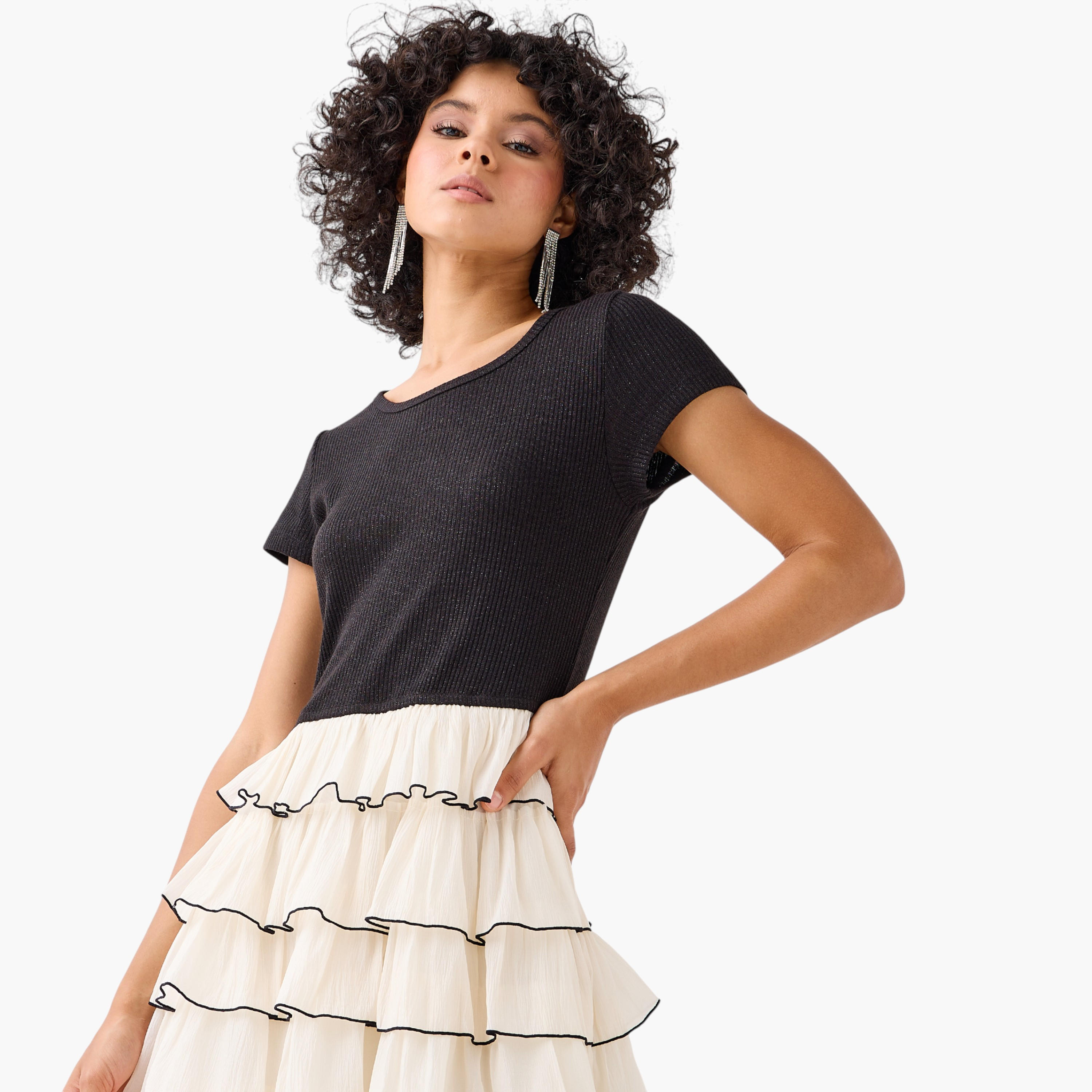 2Xtremz Ribbed Detail Women Dress with Ruffles-women-clothing-dresses-image-6