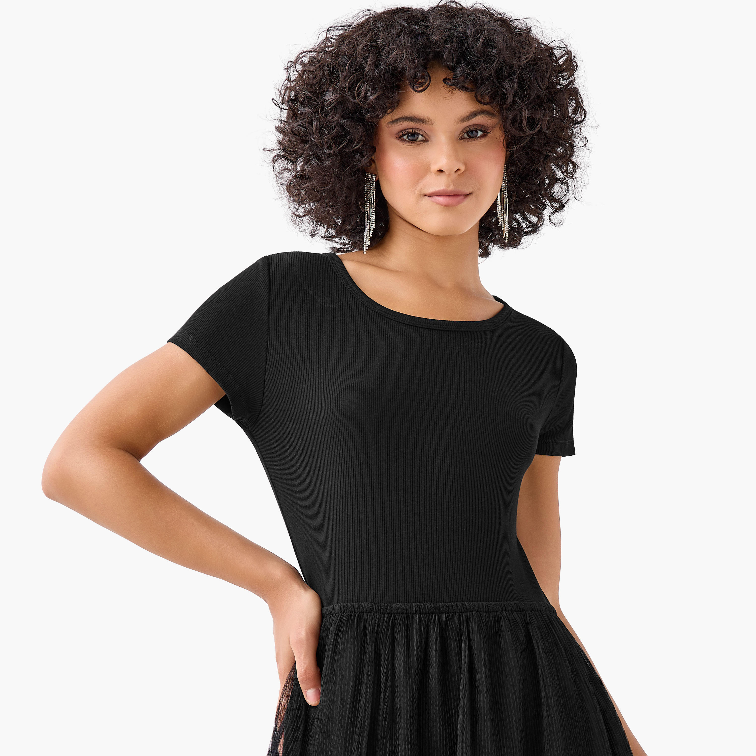 2Xtremz A-line Midi Dress with Ruffle Trim-women-clothing-dresses-image-4