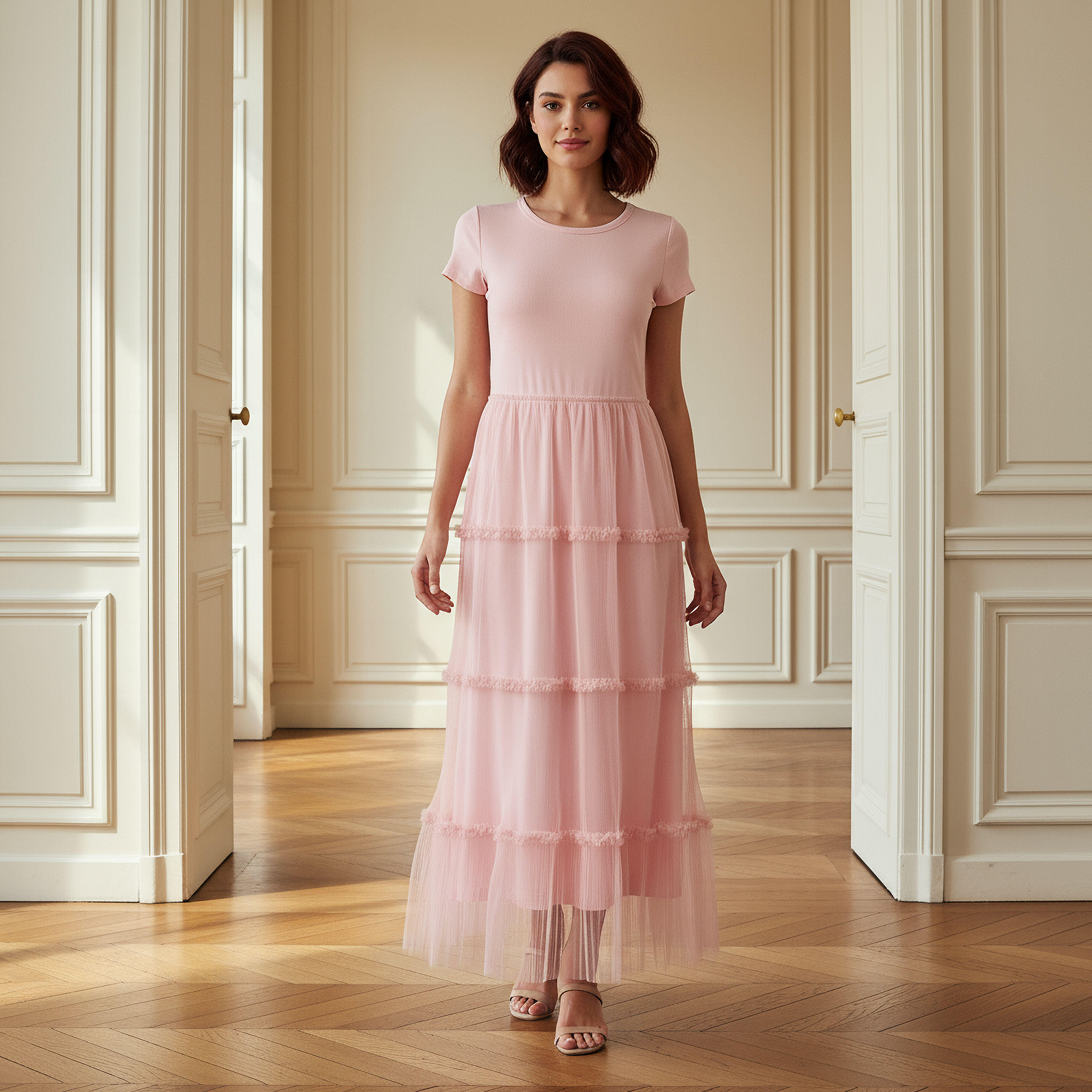 2Xtremz A-line Midi Dress with Ruffle Trim-women-clothing-dresses-image-1