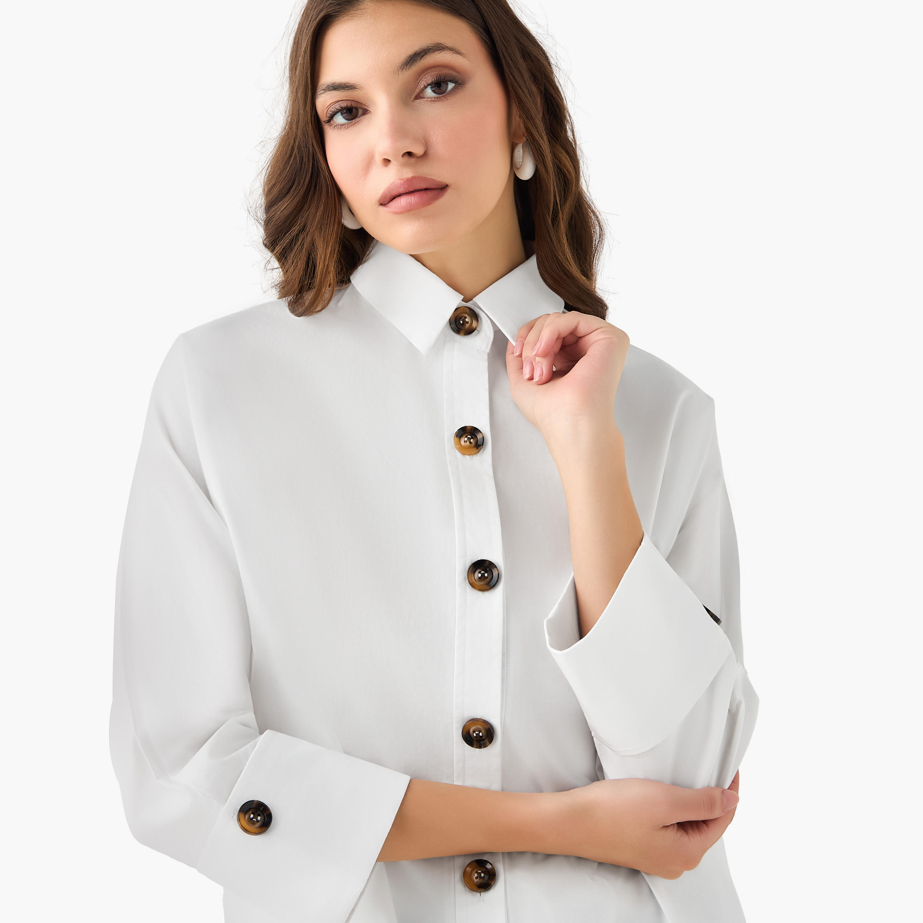2Xtremz Cotton Oversized Shirt 3/4 Sleeves-women-clothing-shirtsandblouses-shirts-image-5