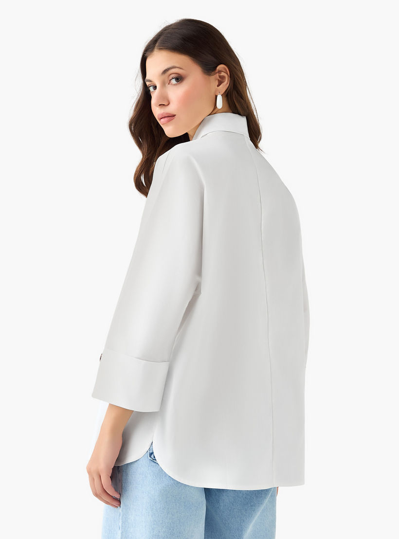 2Xtremz Cotton Oversized Shirt 3/4 Sleeves-women-clothing-shirtsandblouses-shirts-image-6