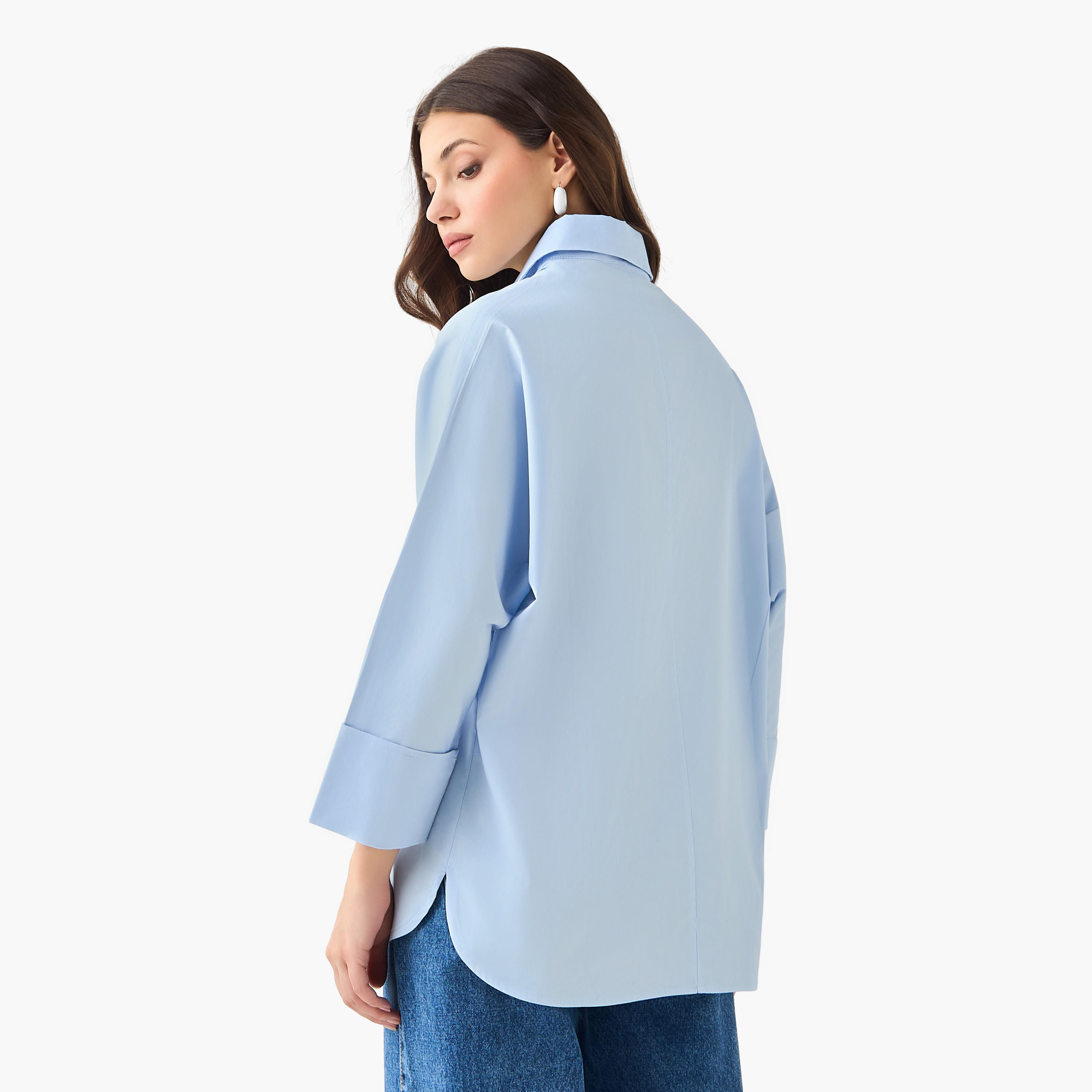 2Xtremz Cotton Oversized Shirt 3/4 Sleeves-women-clothing-shirtsandblouses-shirts-image-4