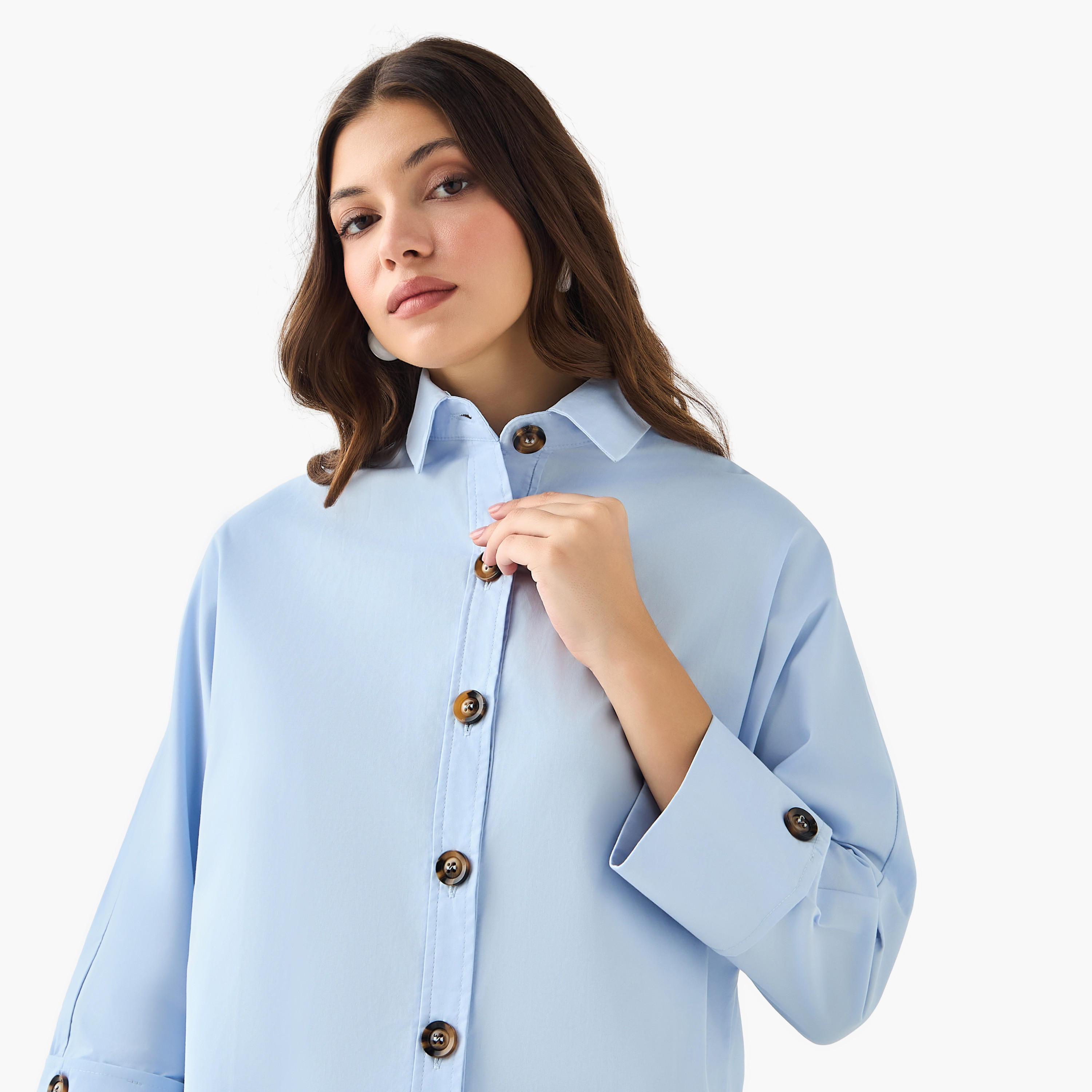 2Xtremz Cotton Oversized Shirt 3/4 Sleeves-women-clothing-shirtsandblouses-shirts-image-5