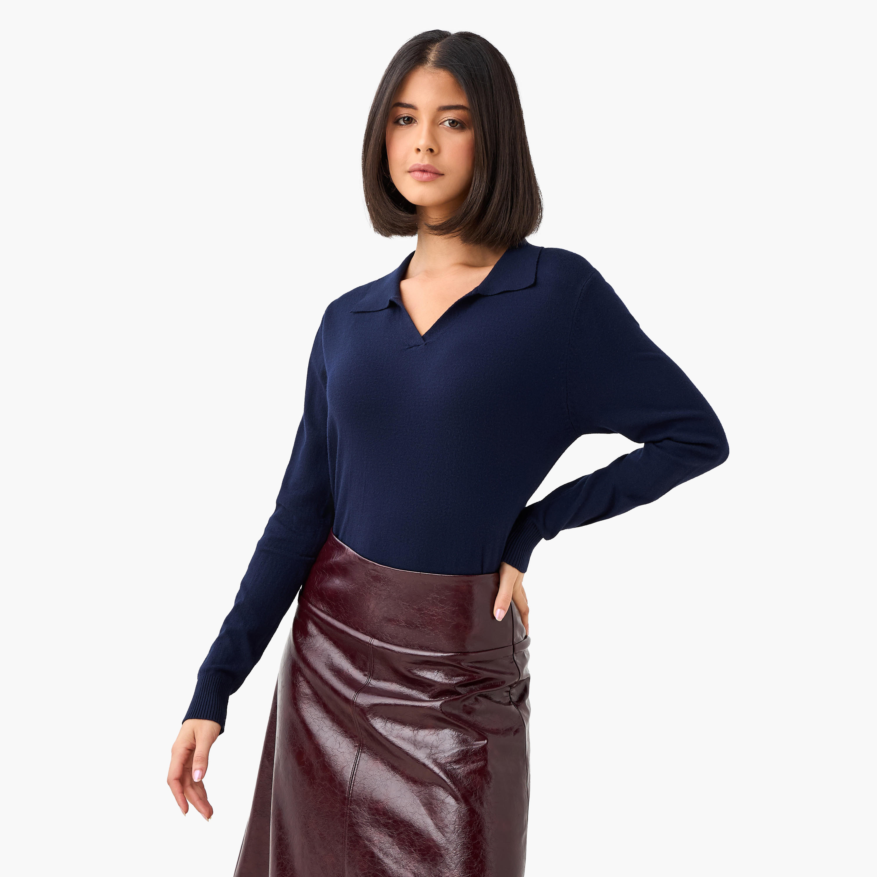 كنزة تريكو بقصّة عادية وياقة كلاسيكية من تو إكستريمز-women-clothing-cardigansandjumpers-jumpers-image-3