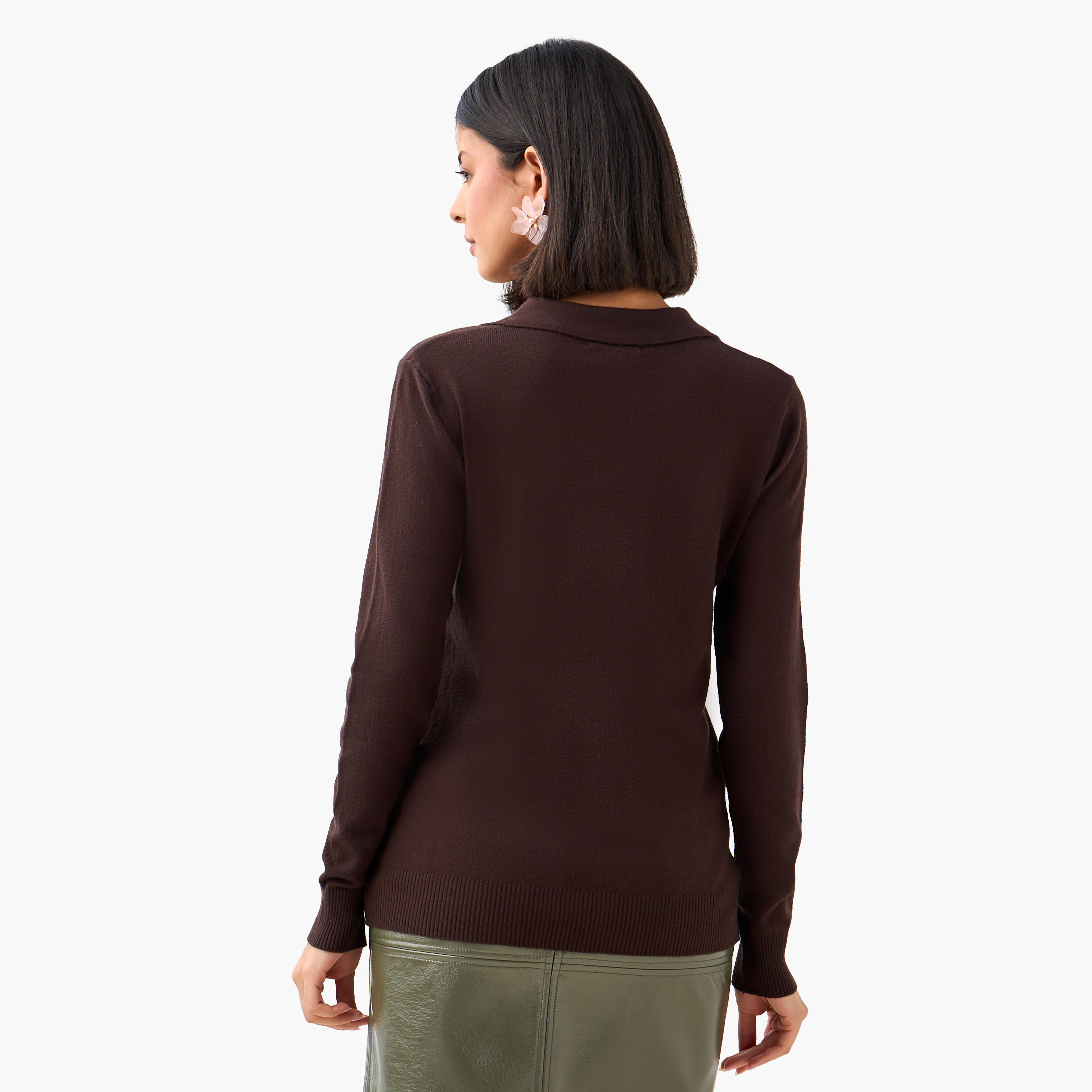 كنزة تريكو بقصّة عادية وياقة كلاسيكية من تو إكستريمز-women-clothing-cardigansandjumpers-jumpers-image-3