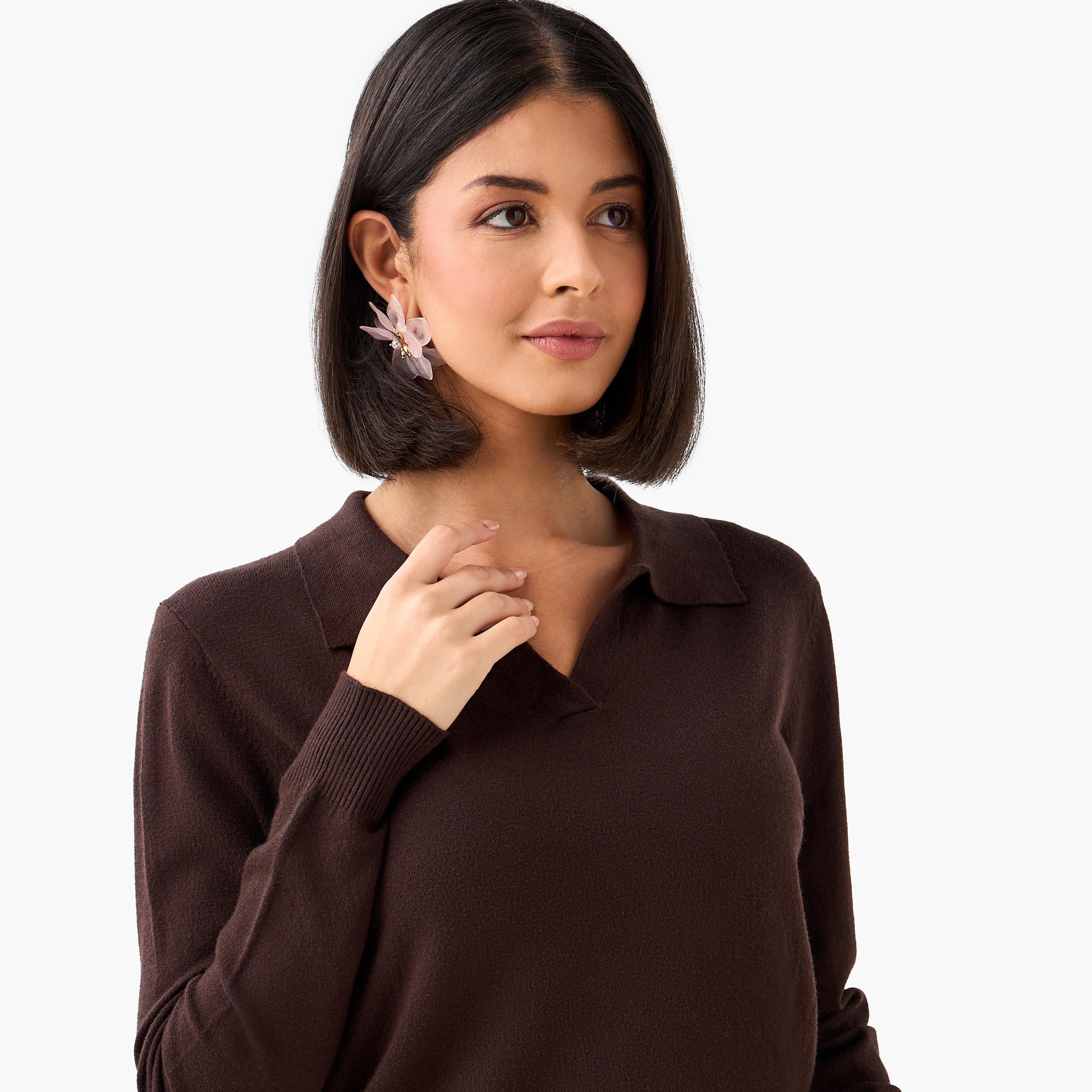 كنزة تريكو بقصّة عادية وياقة كلاسيكية من تو إكستريمز-women-clothing-cardigansandjumpers-jumpers-image-2
