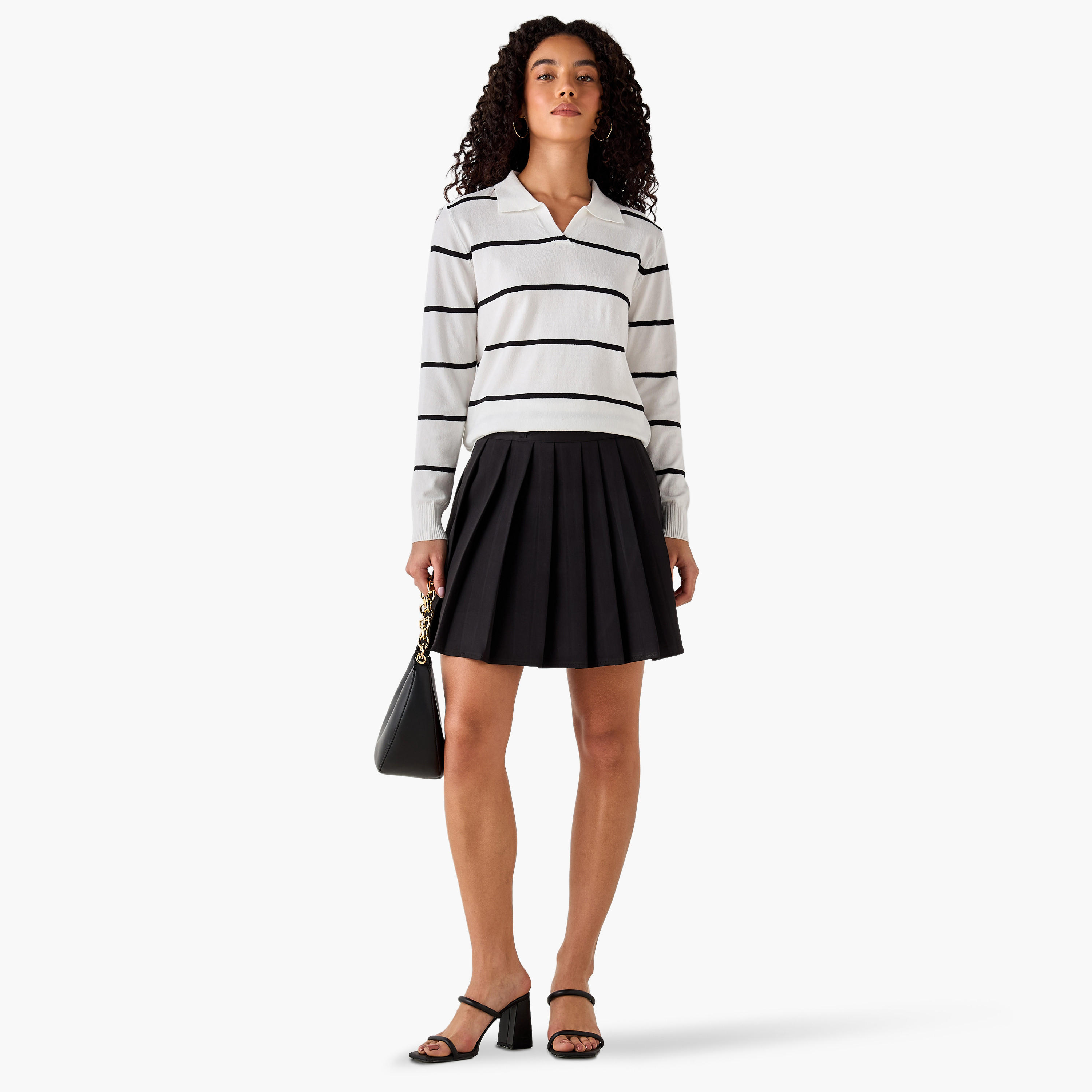كنزة تريكو بقصّة عادية وياقة مخططة من تو إكستريمز-women-clothing-cardigansandjumpers-jumpers-image-3