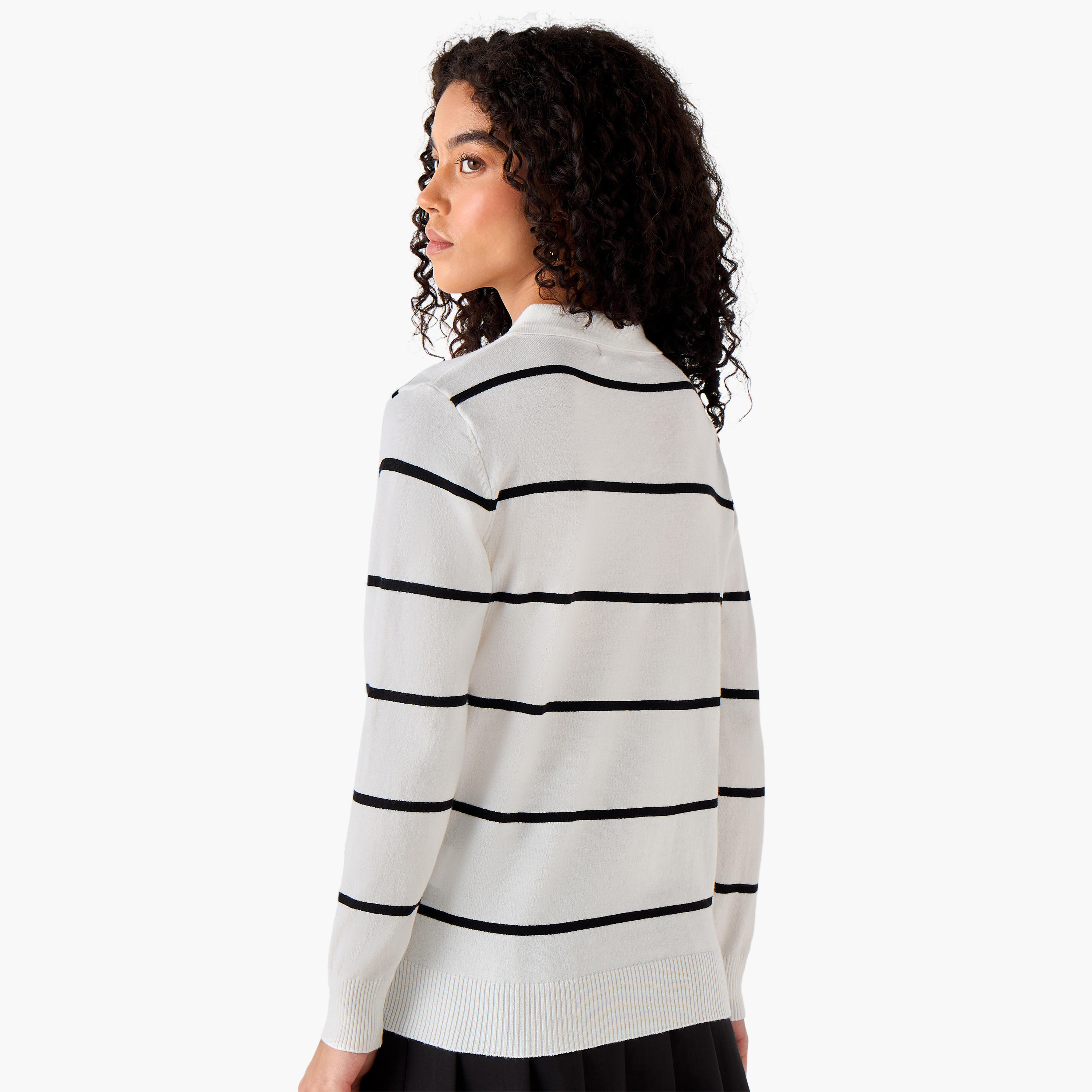 كنزة تريكو بقصّة عادية وياقة مخططة من تو إكستريمز-women-clothing-cardigansandjumpers-jumpers-image-4