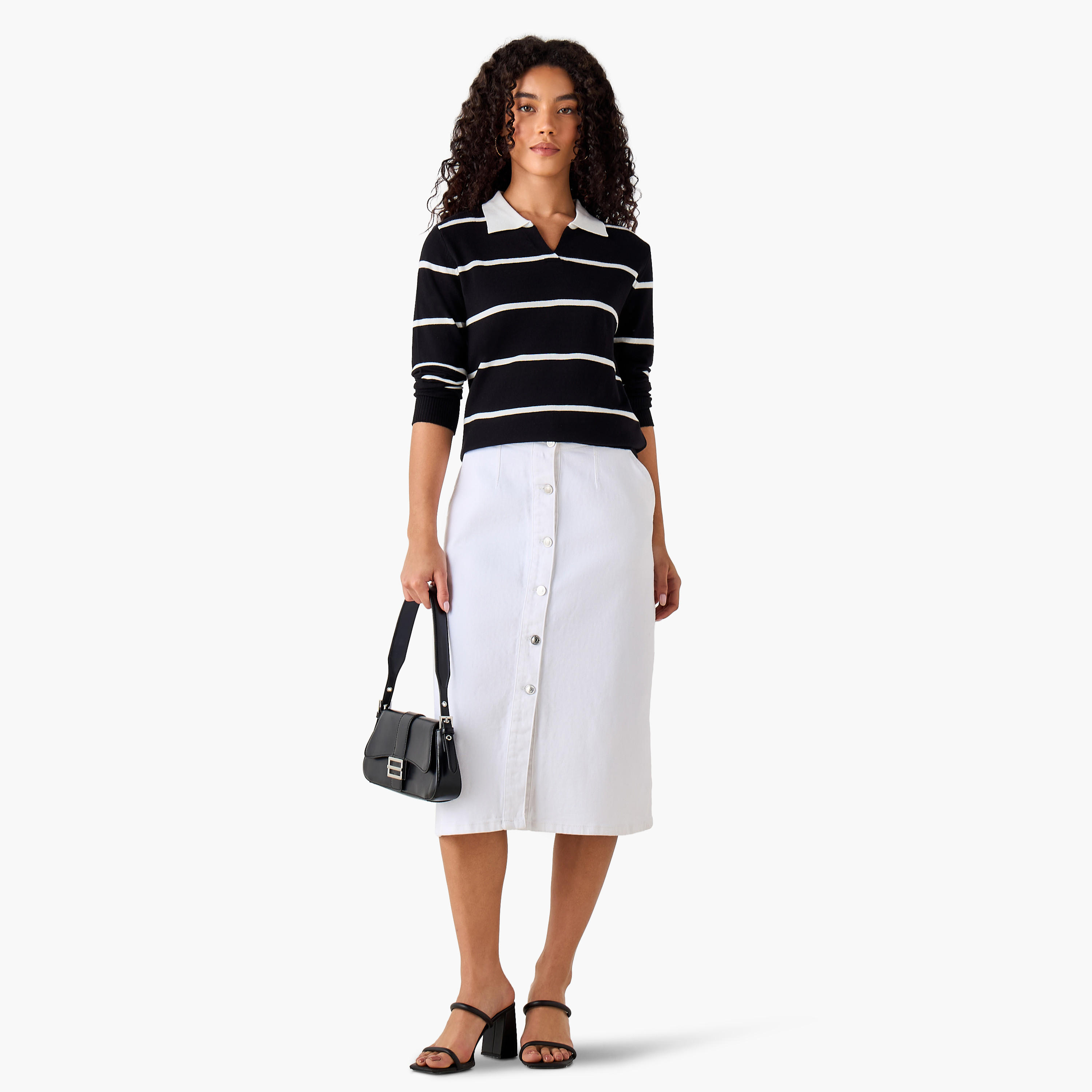 كنزة تريكو بقصّة عادية وياقة مخططة من تو إكستريمز-women-clothing-cardigansandjumpers-jumpers-image-3