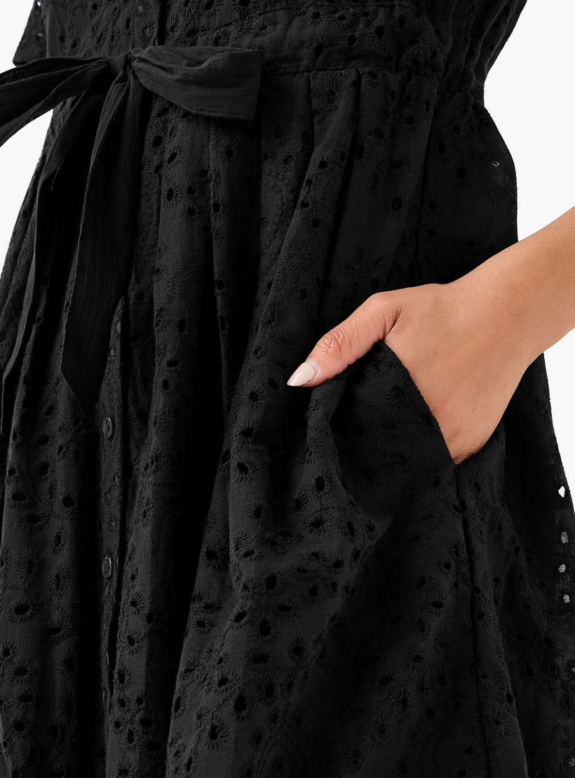 فستان قميص ميدي قطن بحزام وتطريز شيفلي من تو إكستريمز-women-clothing-dresses-image-6
