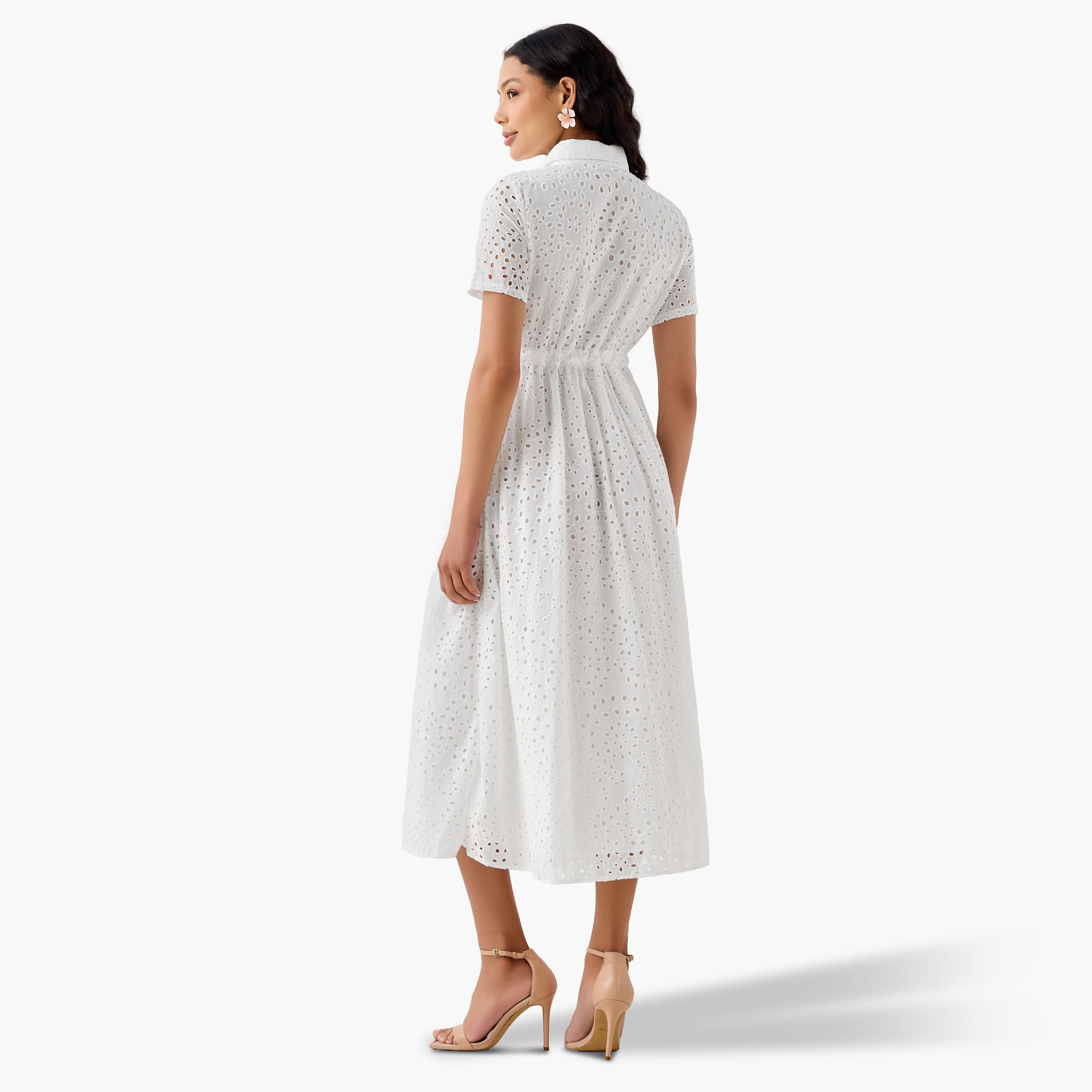 فستان قميص ميدي قطن بحزام وتطريز شيفلي من تو إكستريمز-women-clothing-dresses-image-5