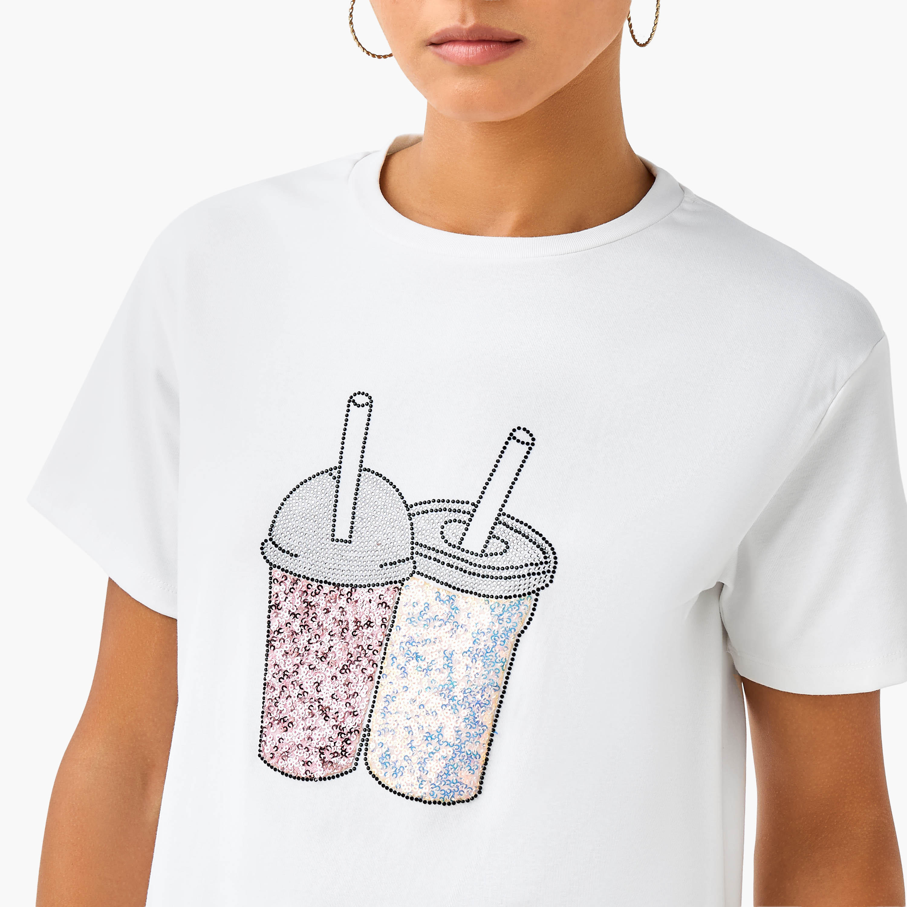 تيشيرت قطن بتفاصيل مزينة من تو إكستريمز-women-clothing-tshirts-image-5