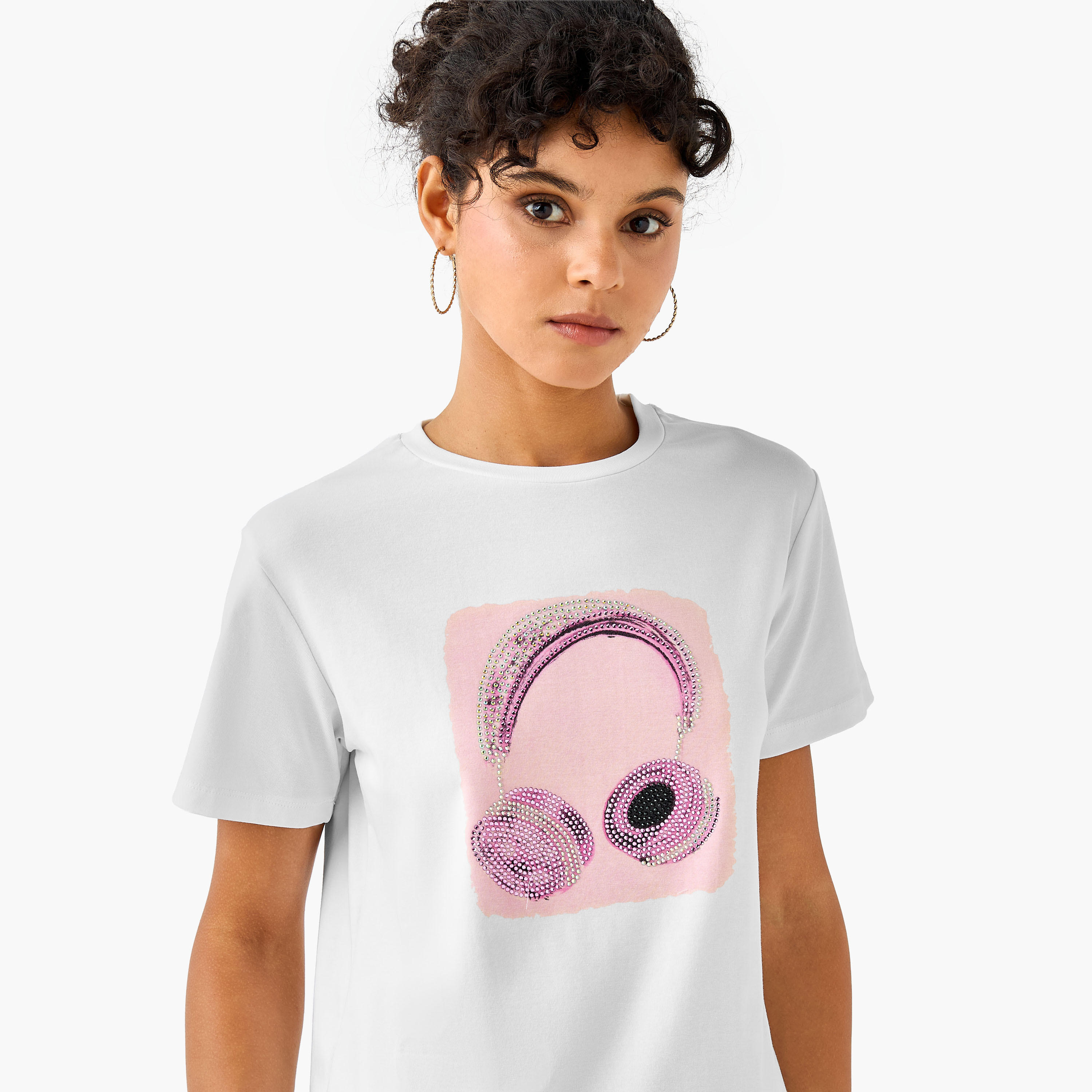 2Xtremz Cotton T-shirt with Embellished Detail-women-clothing-tshirts-image-6