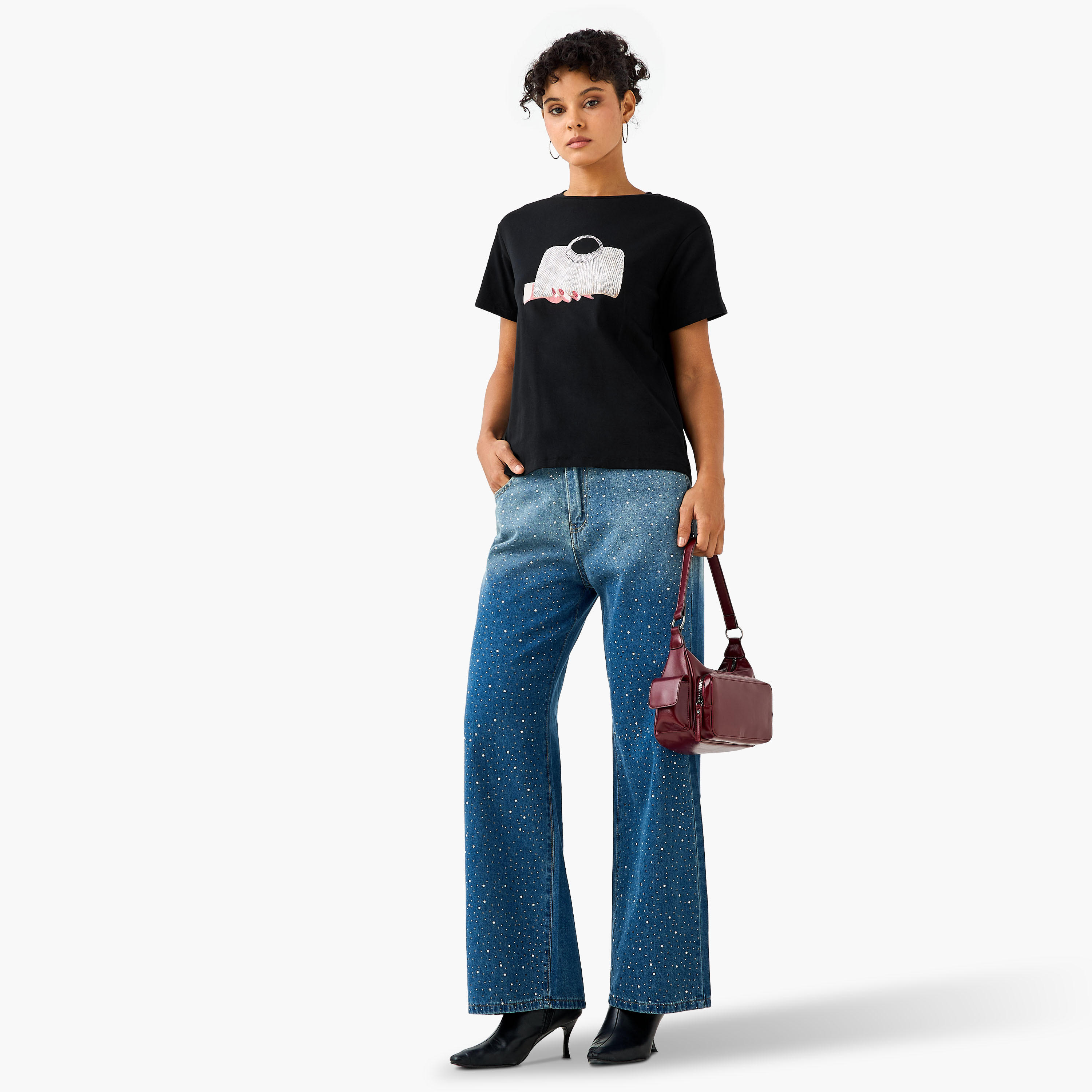 2Xtremz Cotton T-shirt with Embellished Detail-women-clothing-tshirts-image-4