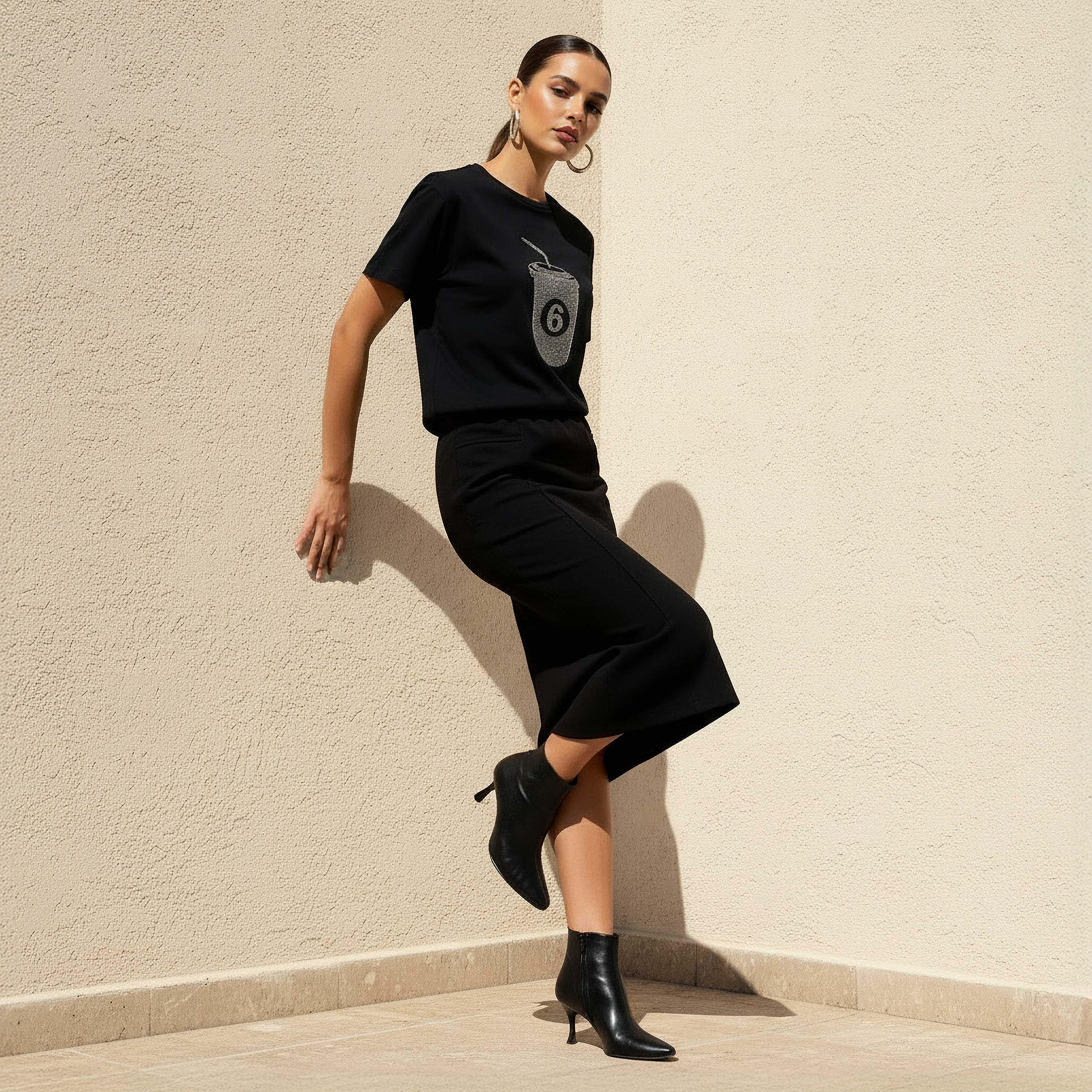 2Xtremz Cotton T-shirt with Embellished Detail-women-clothing-tshirts-image-2
