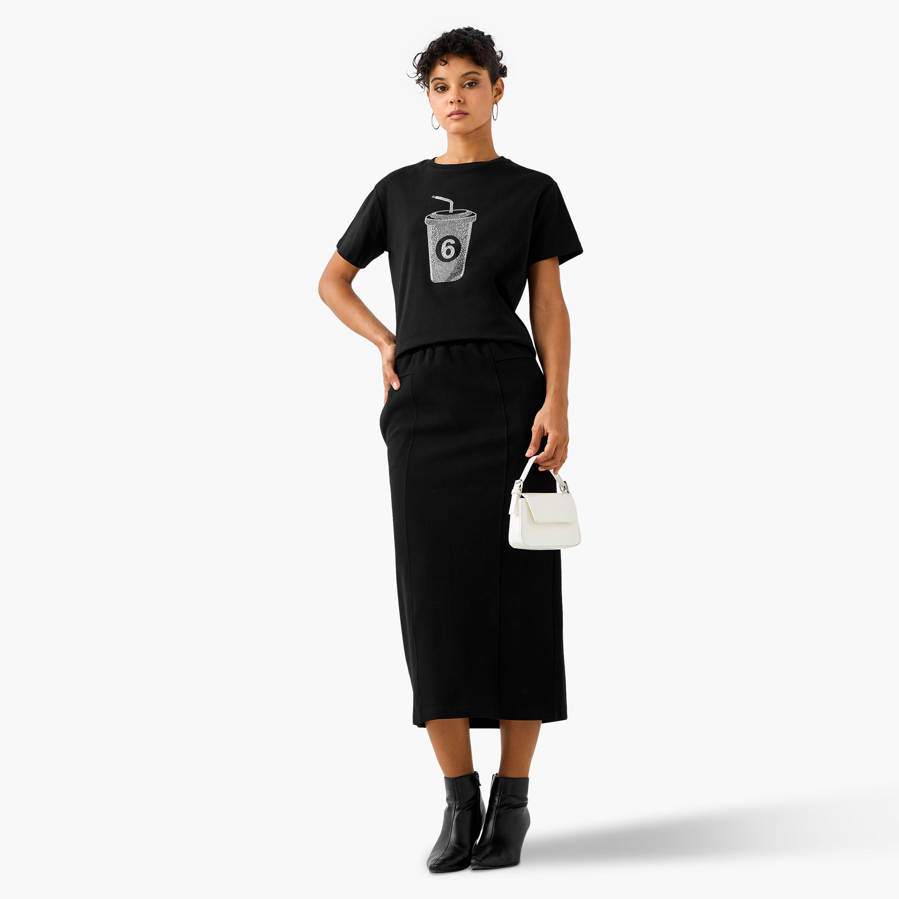 تيشيرت قطن بتفاصيل مزينة من تو إكستريمز-women-clothing-tshirts-image-3