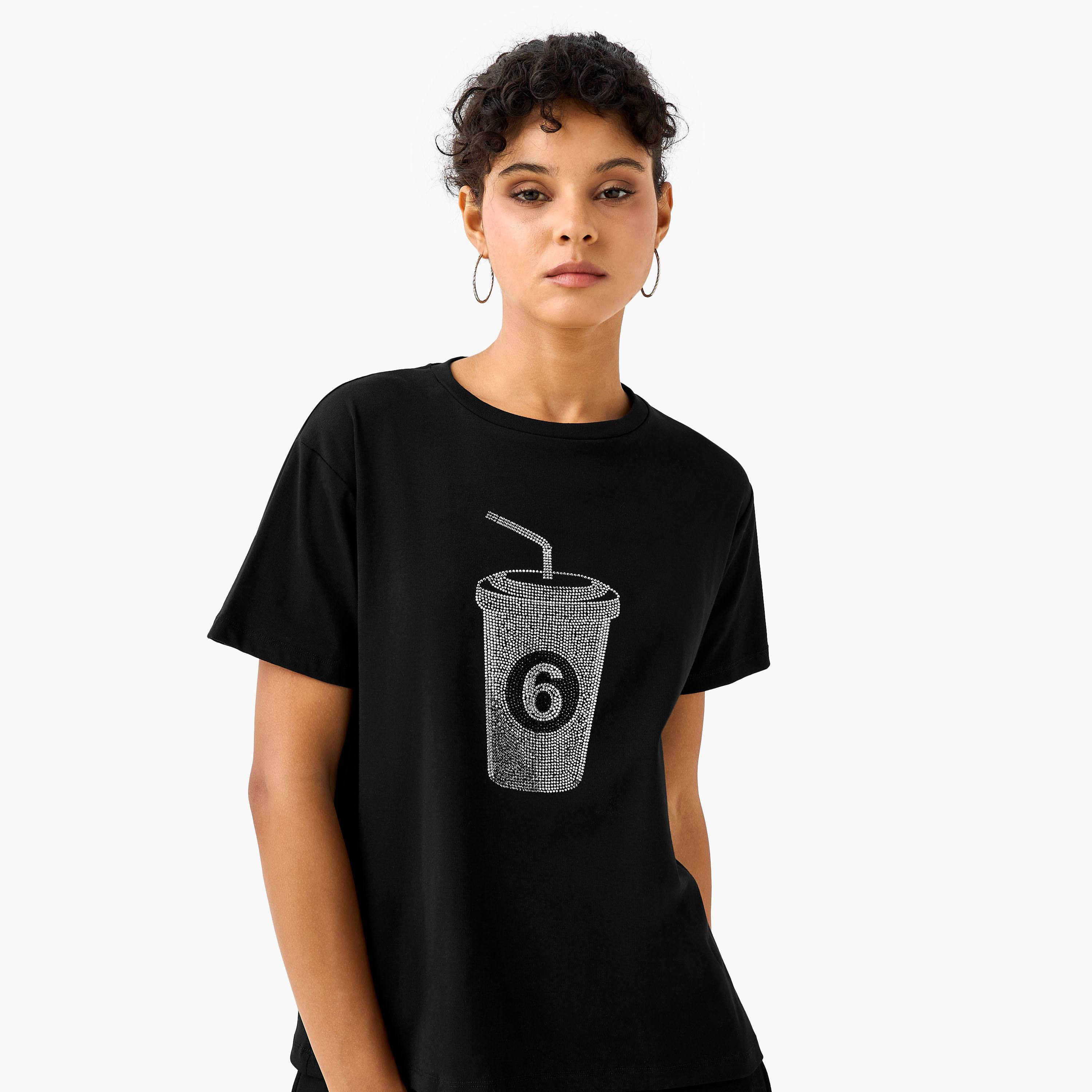 2Xtremz Cotton T-shirt with Embellished Detail-women-clothing-tshirts-image-6