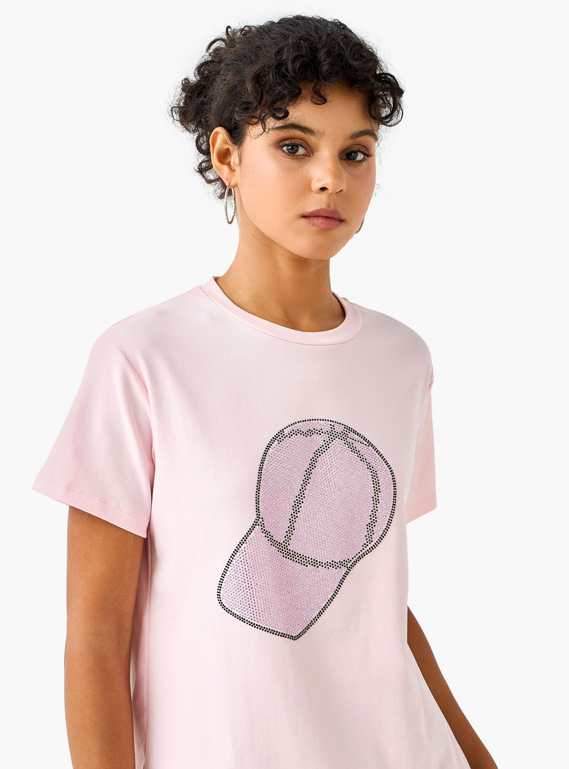 2Xtremz Cotton T-shirt with Embellished Detail-women-clothing-tshirts-image-6