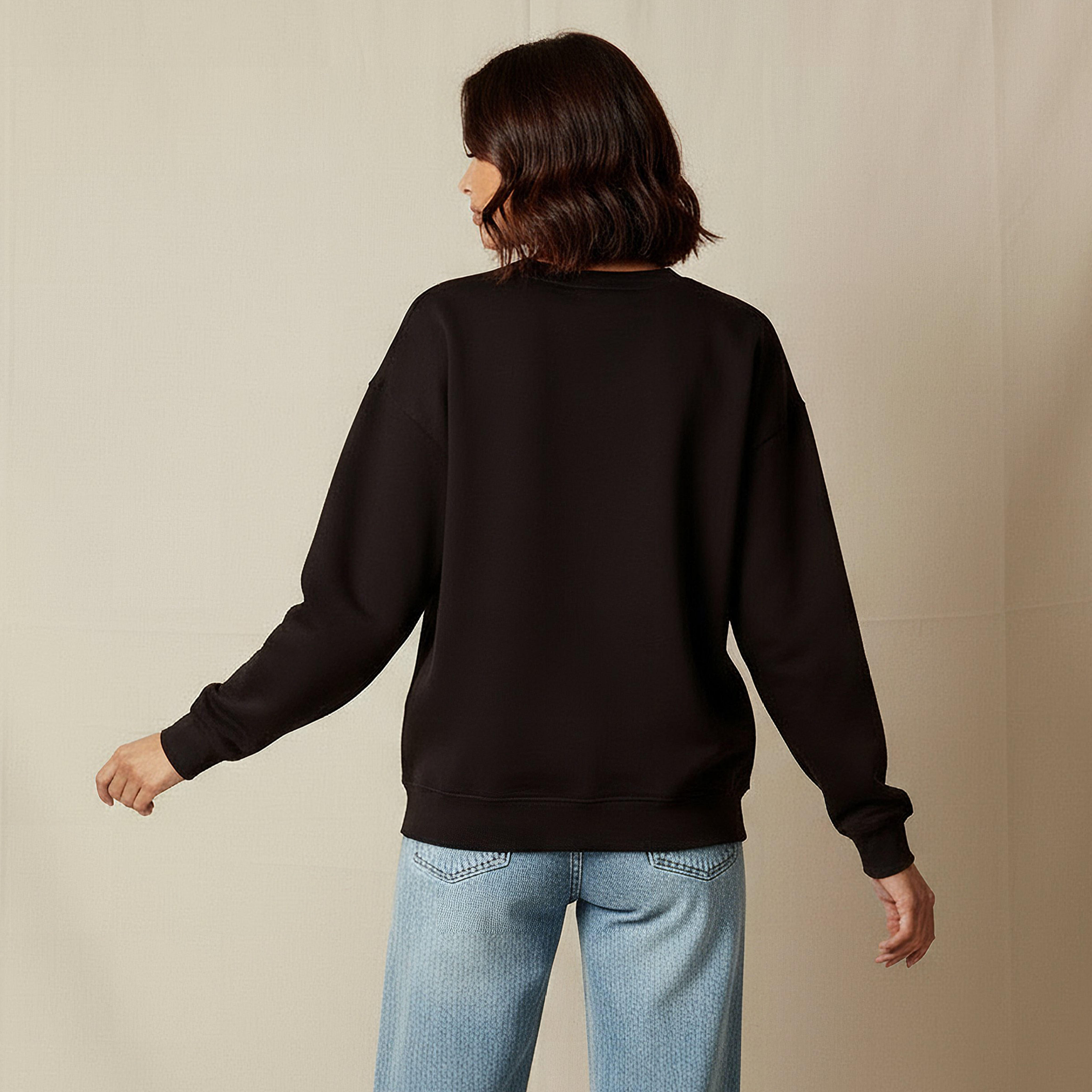 سويت شيرت مزخرف بقصّة عادية من تو إكستريمز-women-winterwear-hoodiesandsweatshirts-sweatshirts-image-2