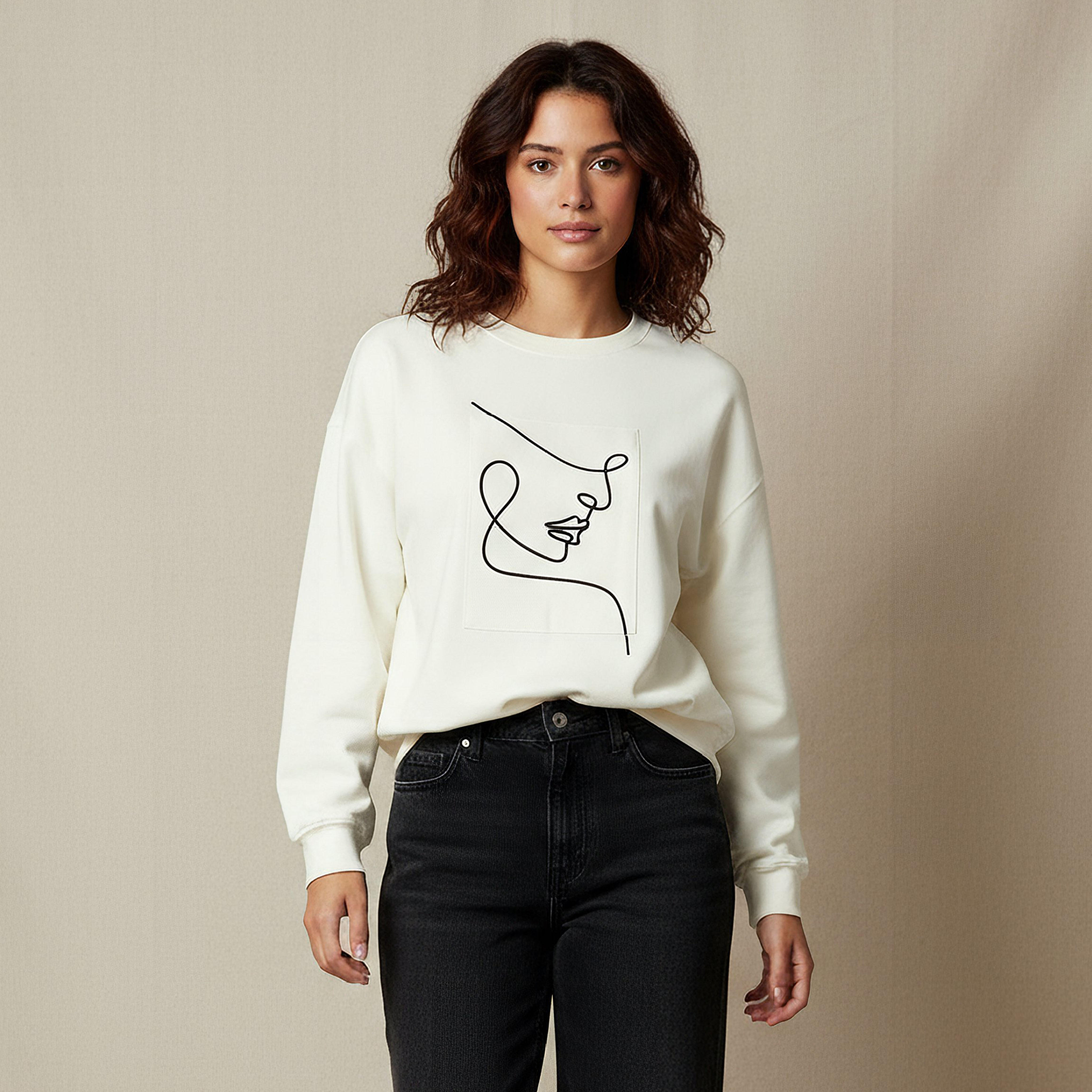سويت شيرت مزخرف بقصّة عادية من تو إكستريمز-women-winterwear-hoodiesandsweatshirts-sweatshirts-image-4