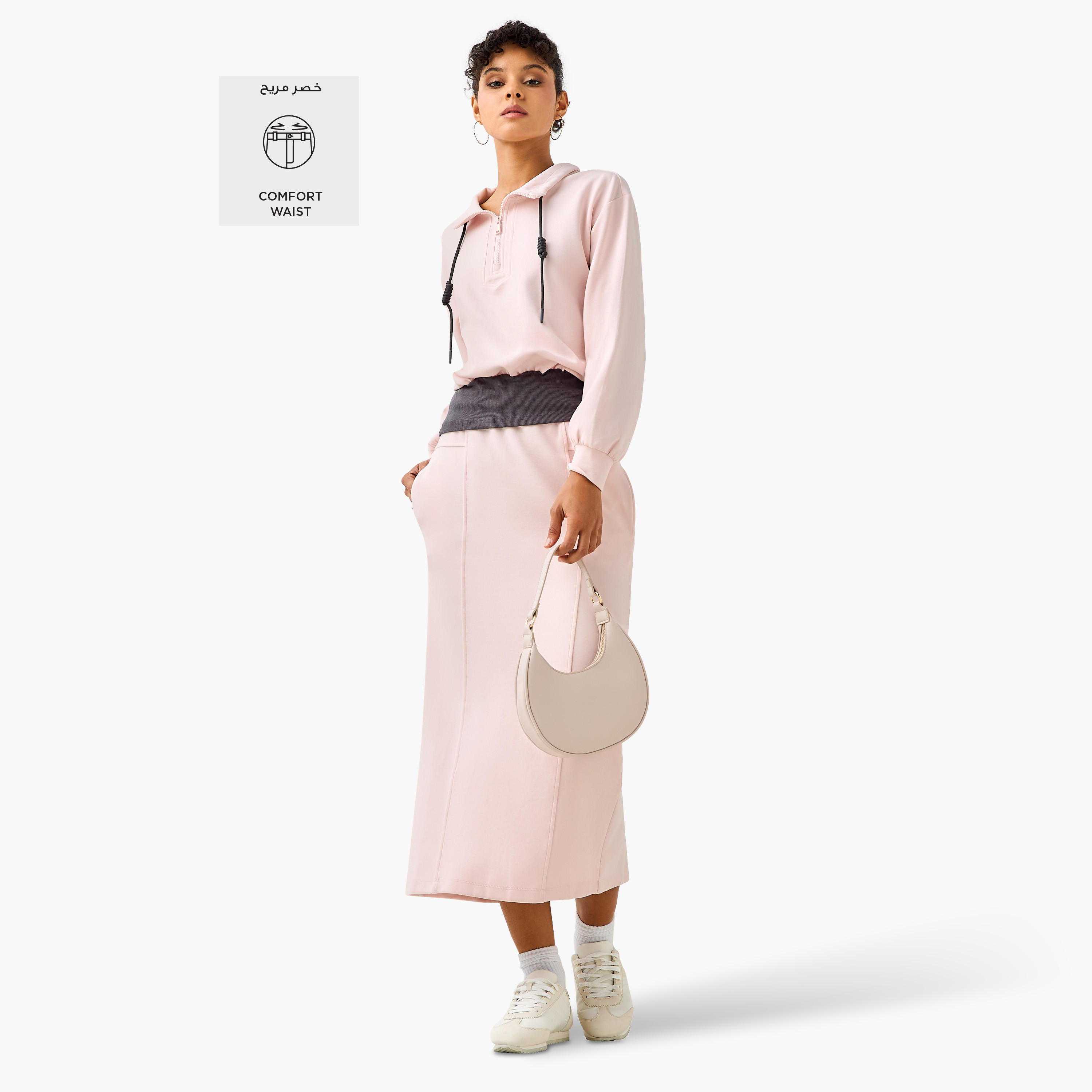 تنورة ميدي واسعة بتفاصيل فتحة من تو إكستريمز-women-clothing-bottoms-skirts-image-3