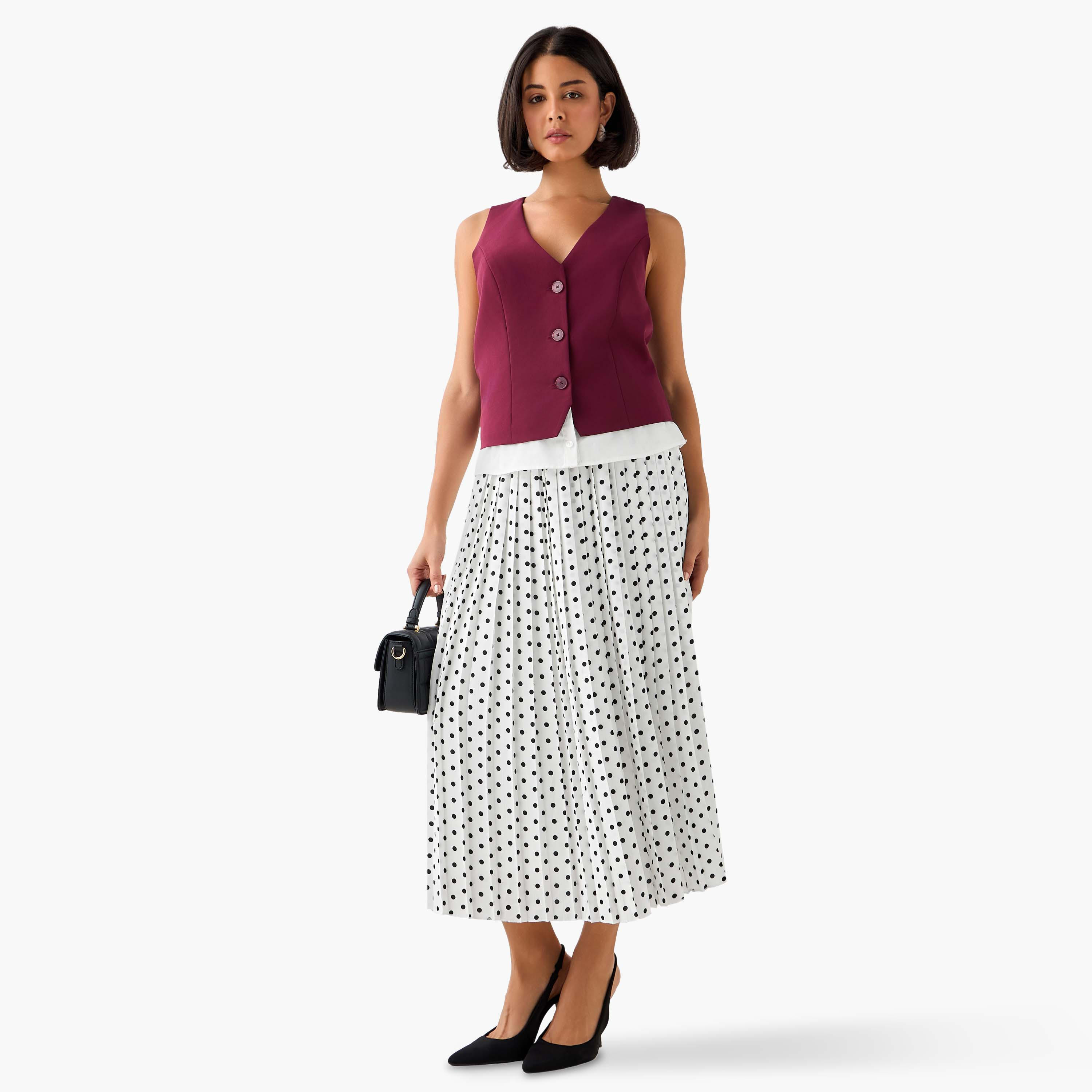 تنورة ماكسي بليسيه بخصر مطاطي من تو إكستريمز-women-clothing-bottoms-skirts-image-2