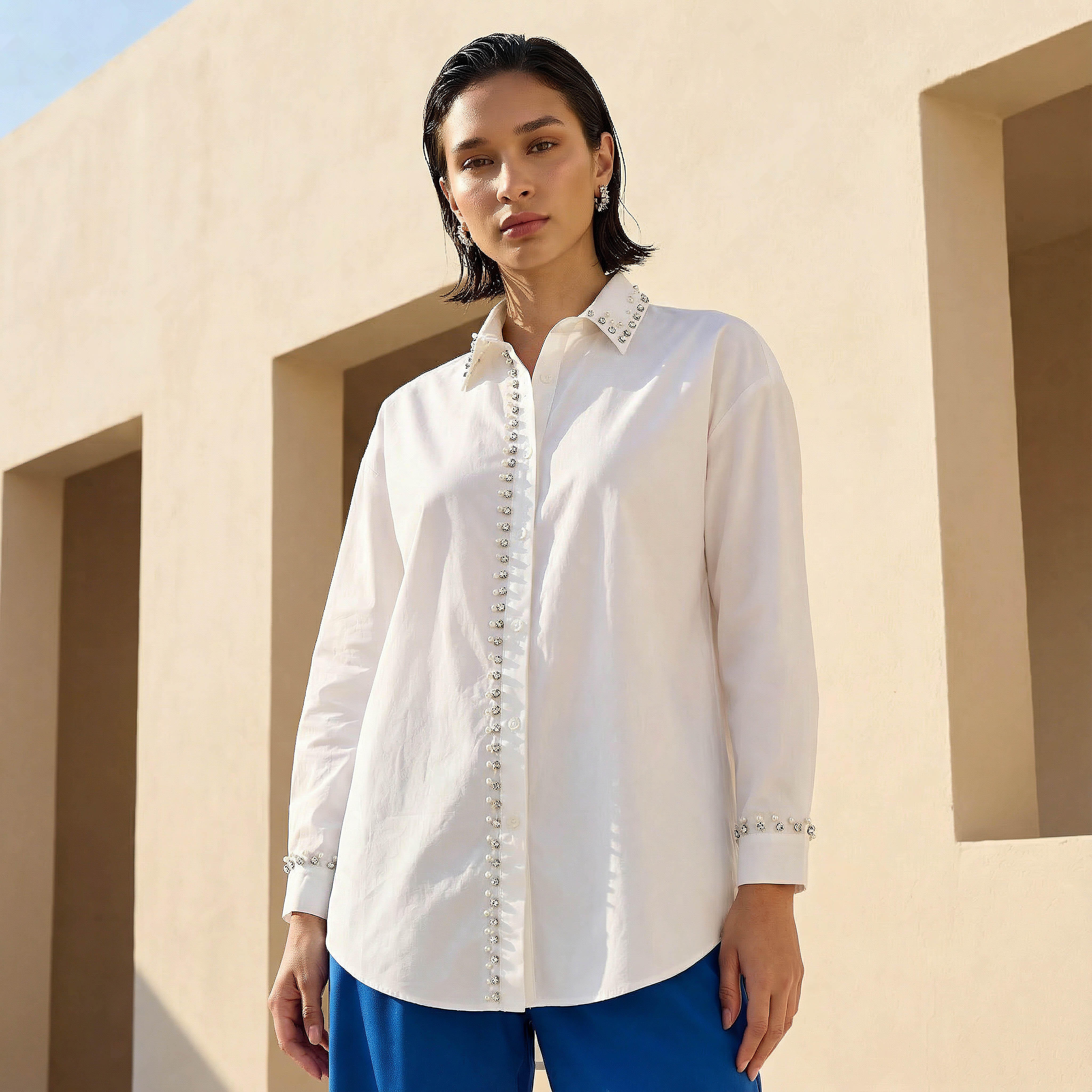 2Xtremz Cotton Shirt with Embellishment-women-clothing-shirtsandblouses-shirts-image-1