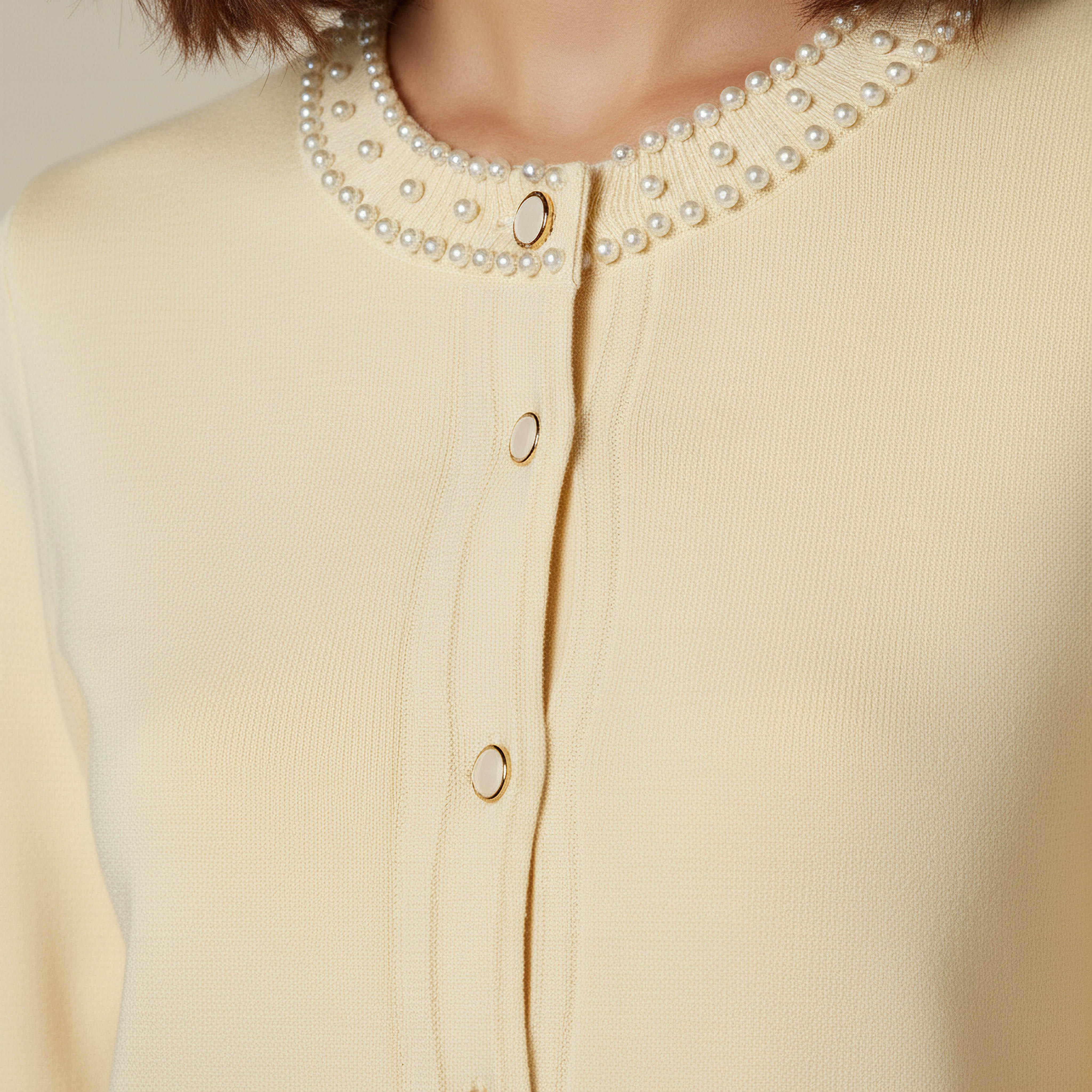 2Xtremz Pearl Embellished Round Neck Cardigan-women-winterwear-cardigansandjumpers-cardigans-image-4